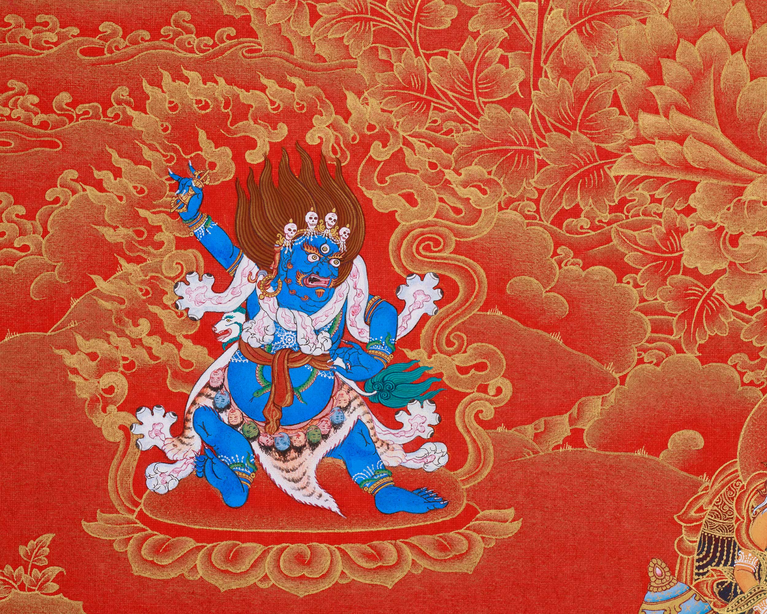 Experience the Sacred Power of Guru Sangye Thangka | A Premium NAKTHANG Thangka of Guru Rinpoche and His Divine Retinue