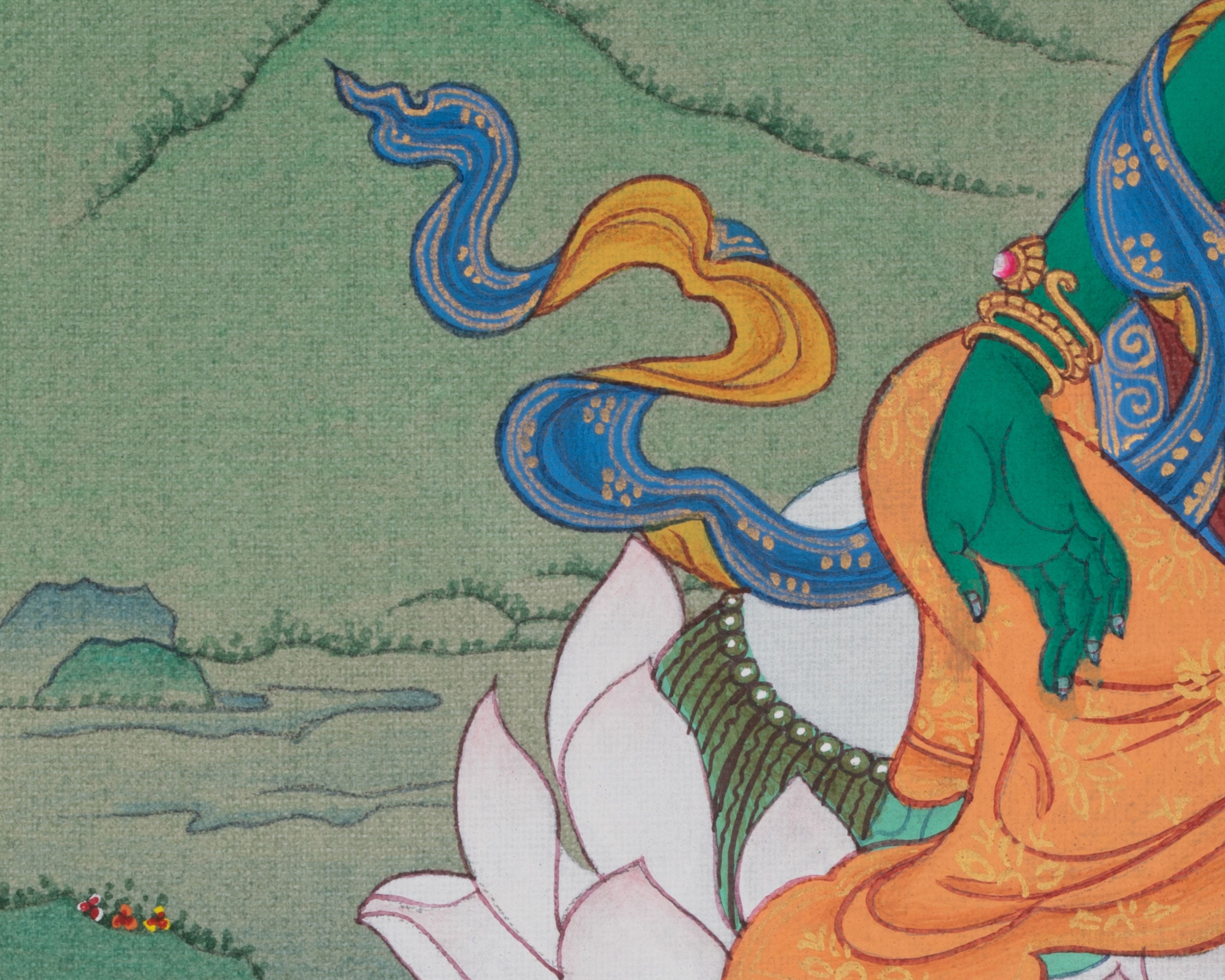 Green Tara Healing Thangka | Compassionate Deity | Himalayan Artwork