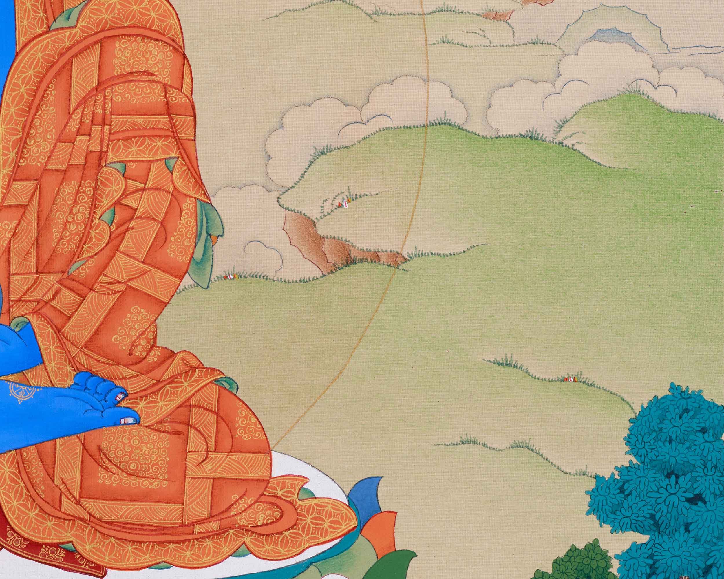 Himalayan Medicine Buddha Thangka | Bhaisajyaguru Artwork