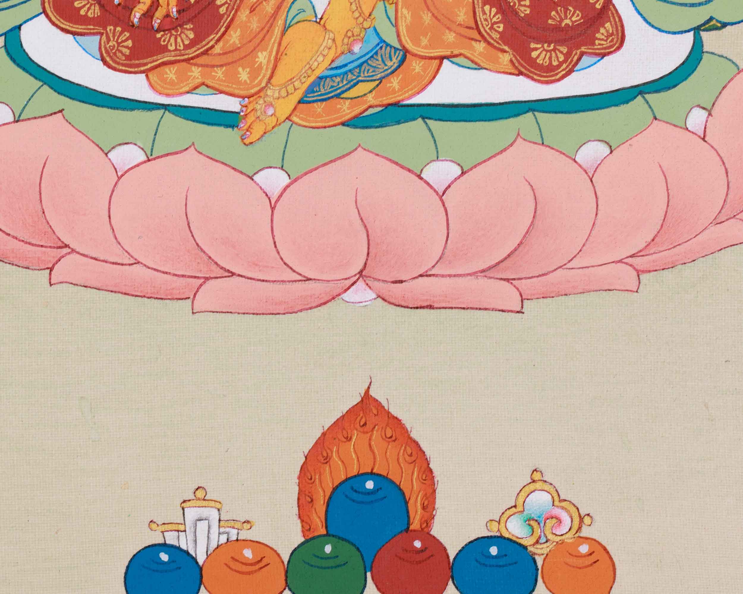 Namtoshe With Dzambhala and Vasudhara | Symbol of Wealth, Prosperity & Protection
