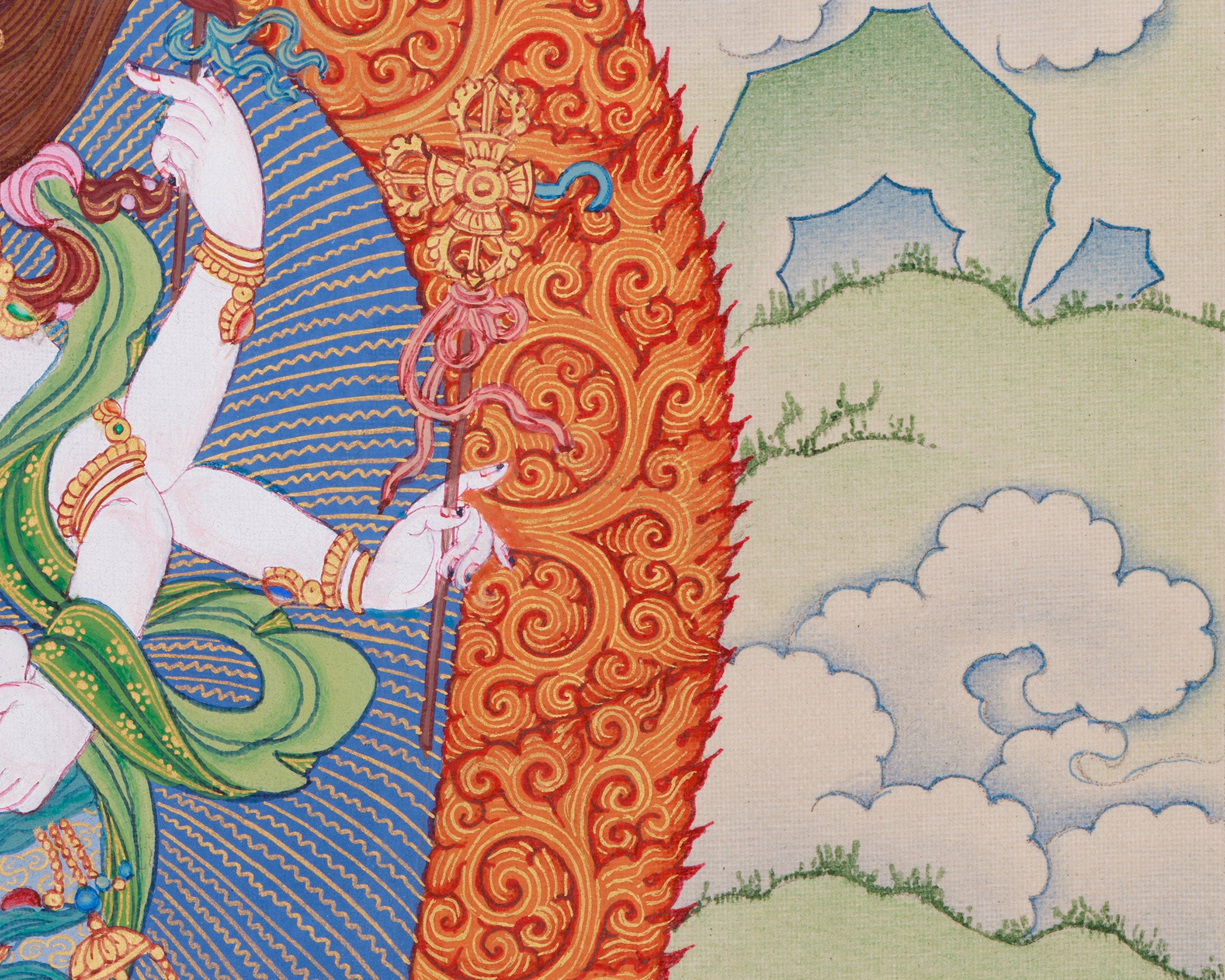 Prosperity Deity White Mahakala Thangka | The Benevolent Protector