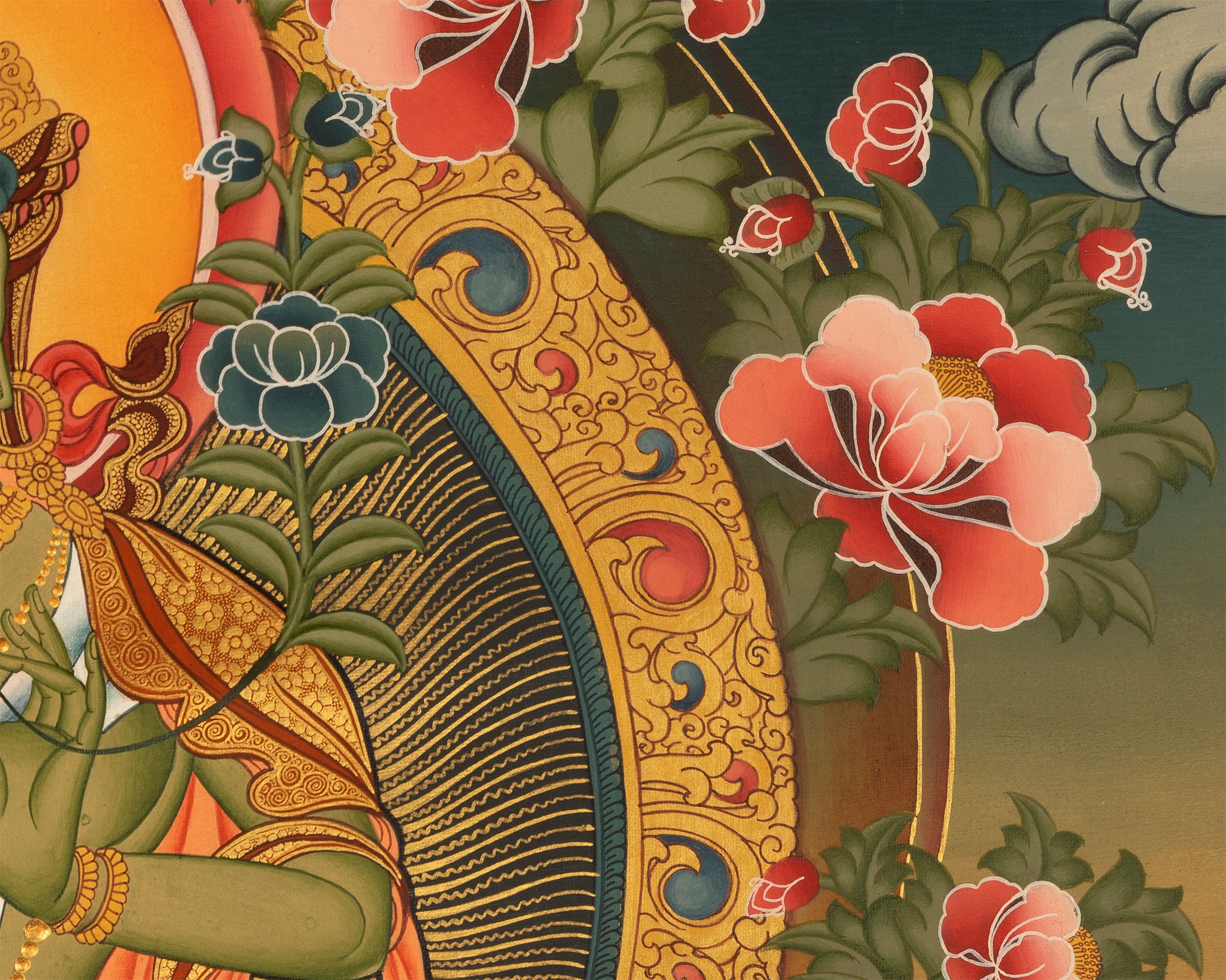 Bodhisattva Green Tara Thangka | Tibetan Goddess of Swift Compassion