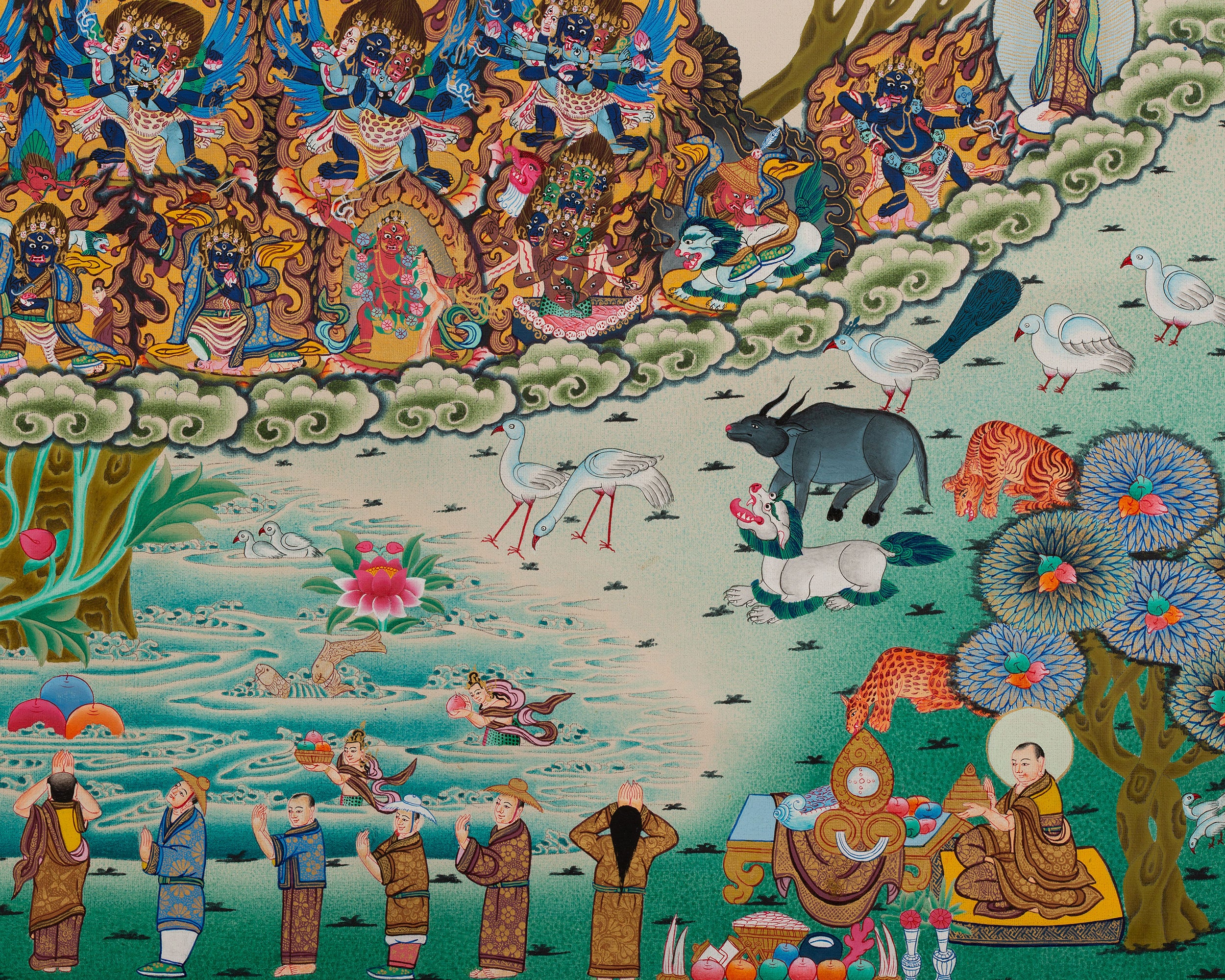 Guru Rinpoche Lineage Tree | Large Thangka Painting
