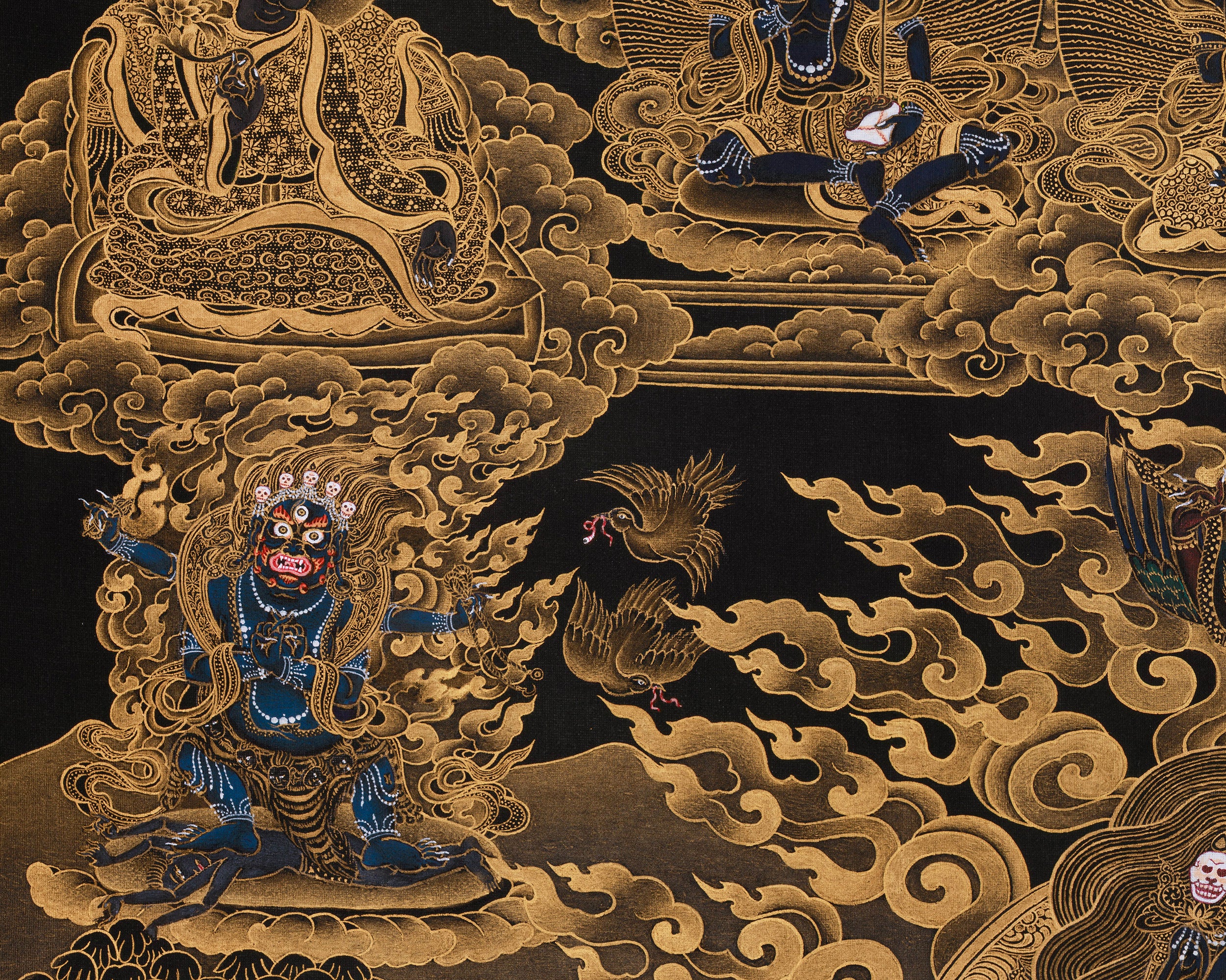 Wrathful Sakya Mahakala Thangka | Dharmapala of Sakya Tradition