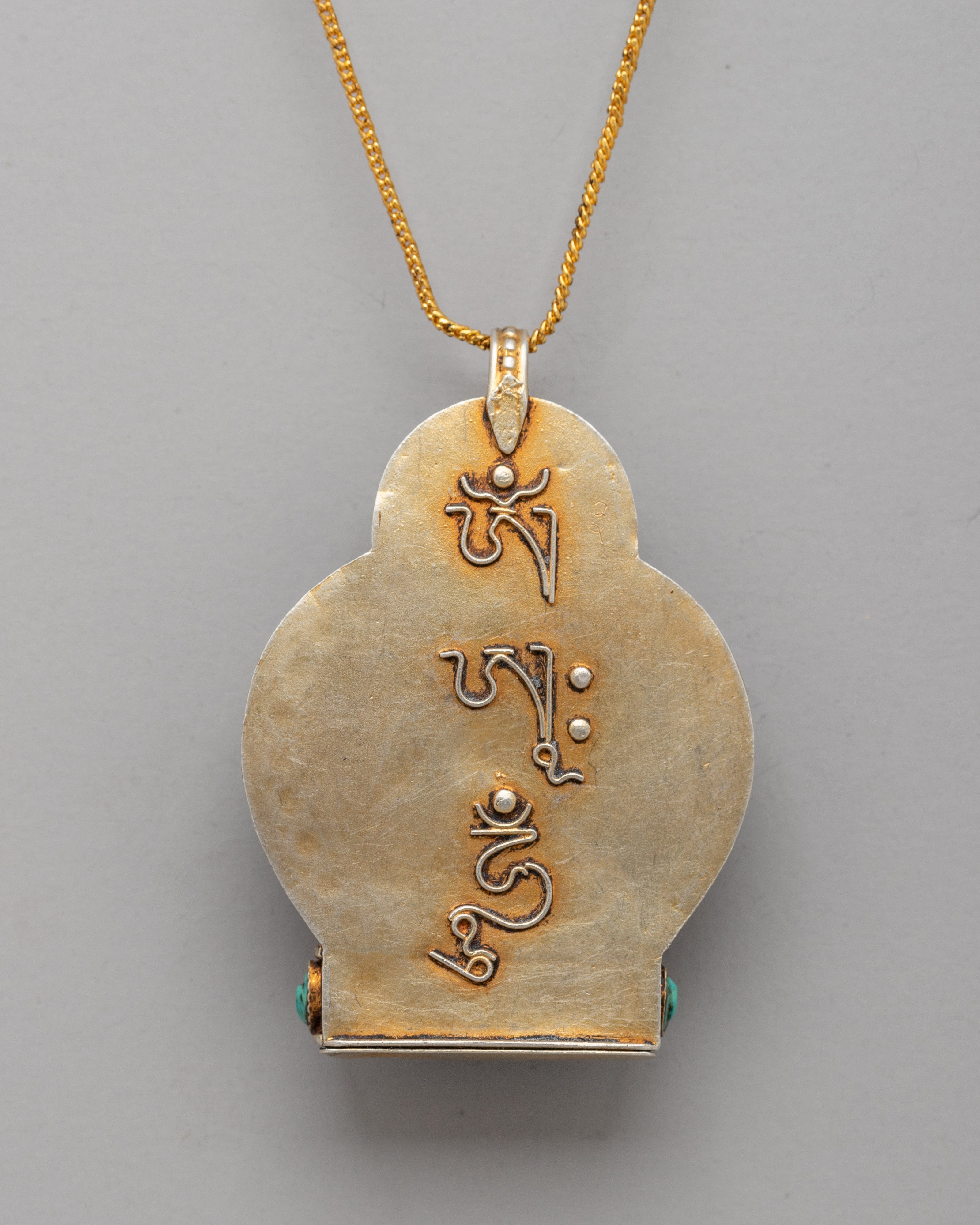 Gold-plated Turquoise Coral Pendant | Spiritual Jewelry