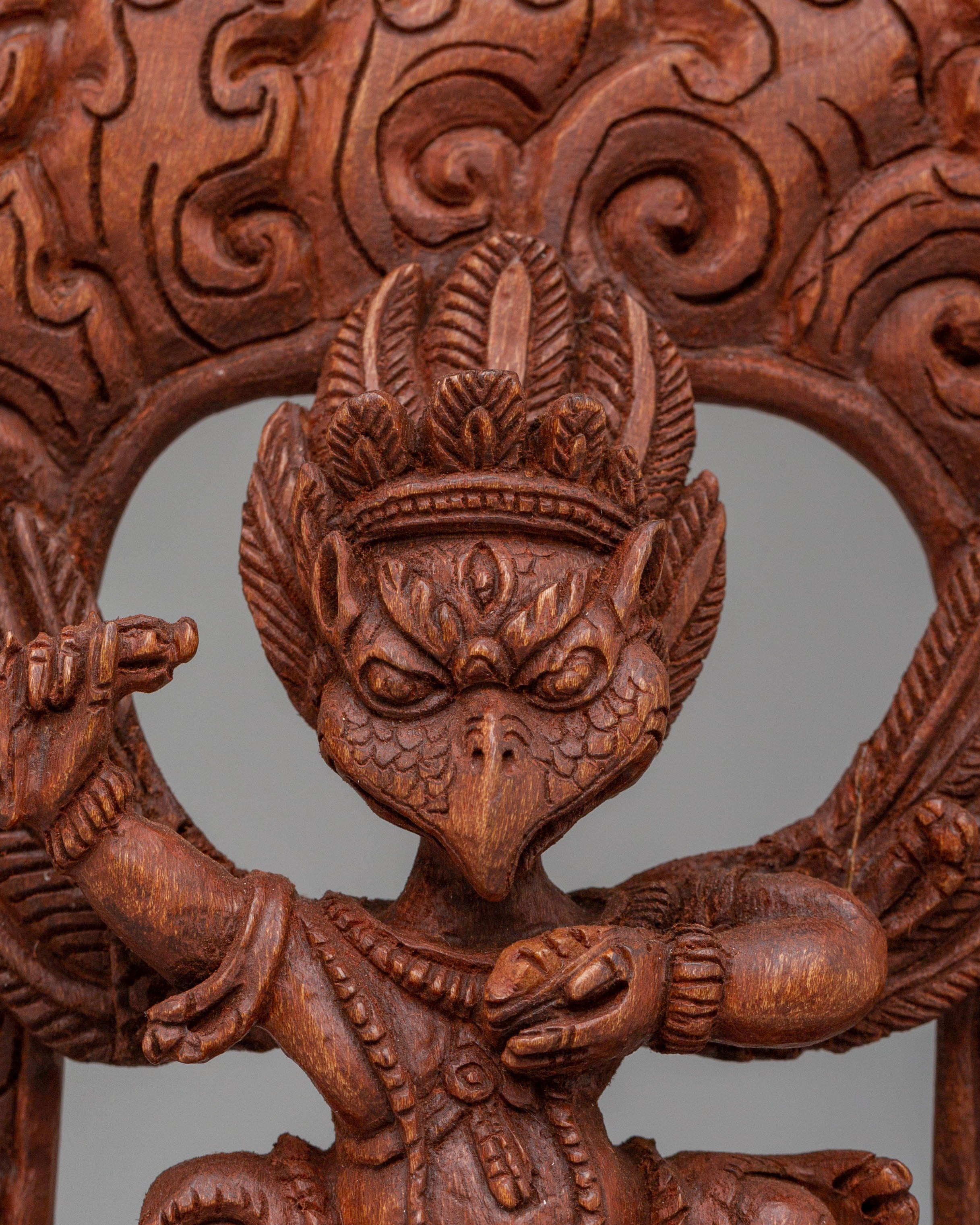 Garuda Statue  | Hand-Carved Wooden Garuda Deity Sculpture