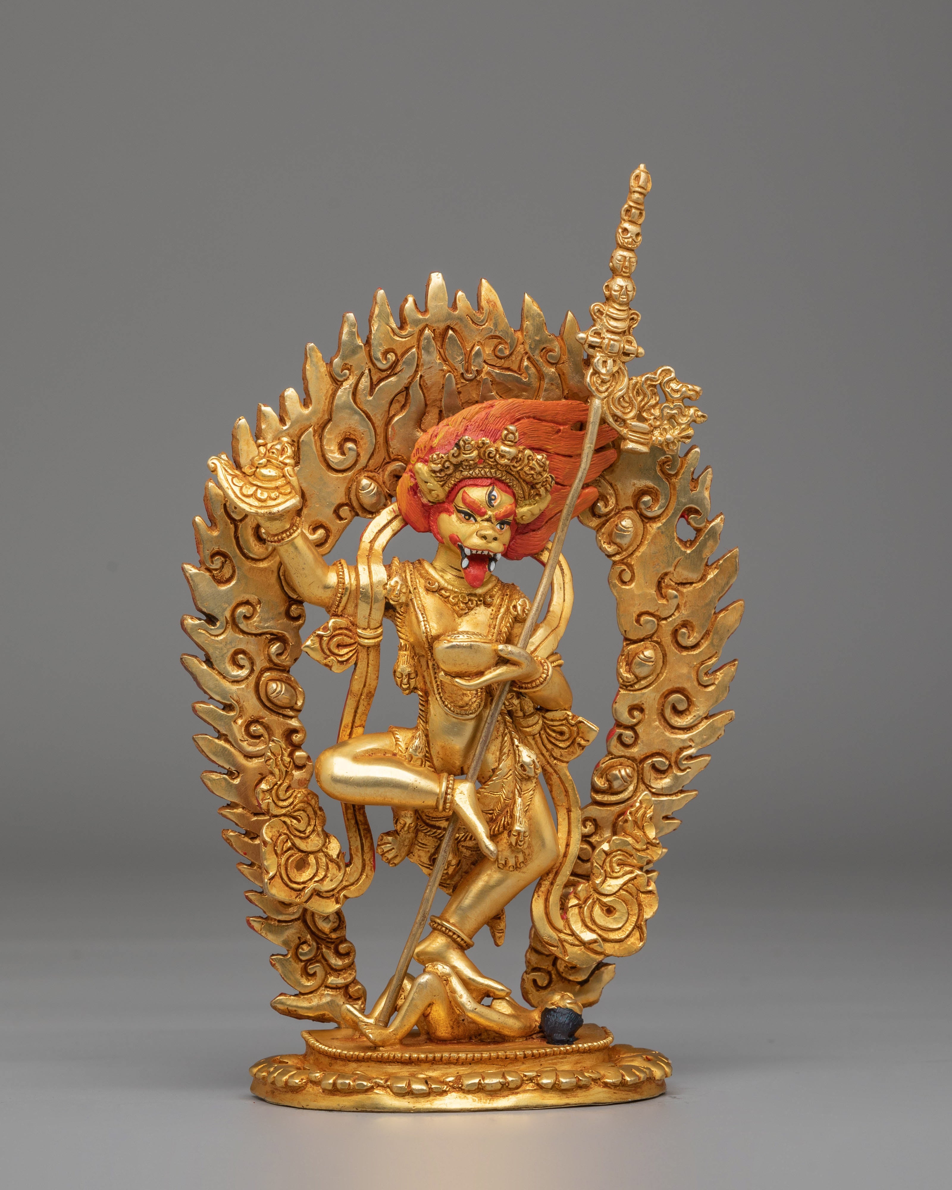 Handcrafted Simhamukha Buddhist Statue | Sacred Simhamukha Statue for Spiritual Practice