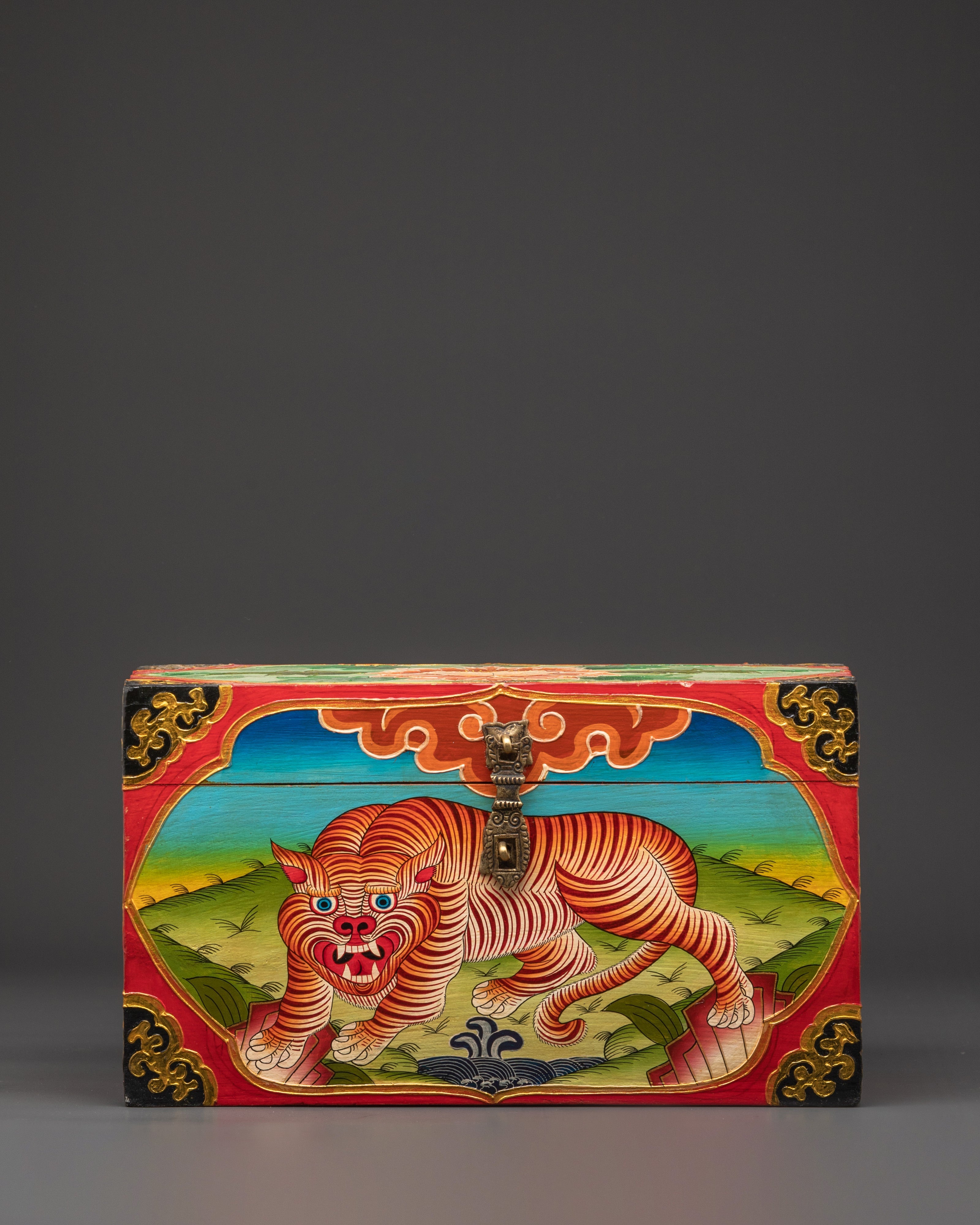 Hand Painted Tibetan Storage Box 