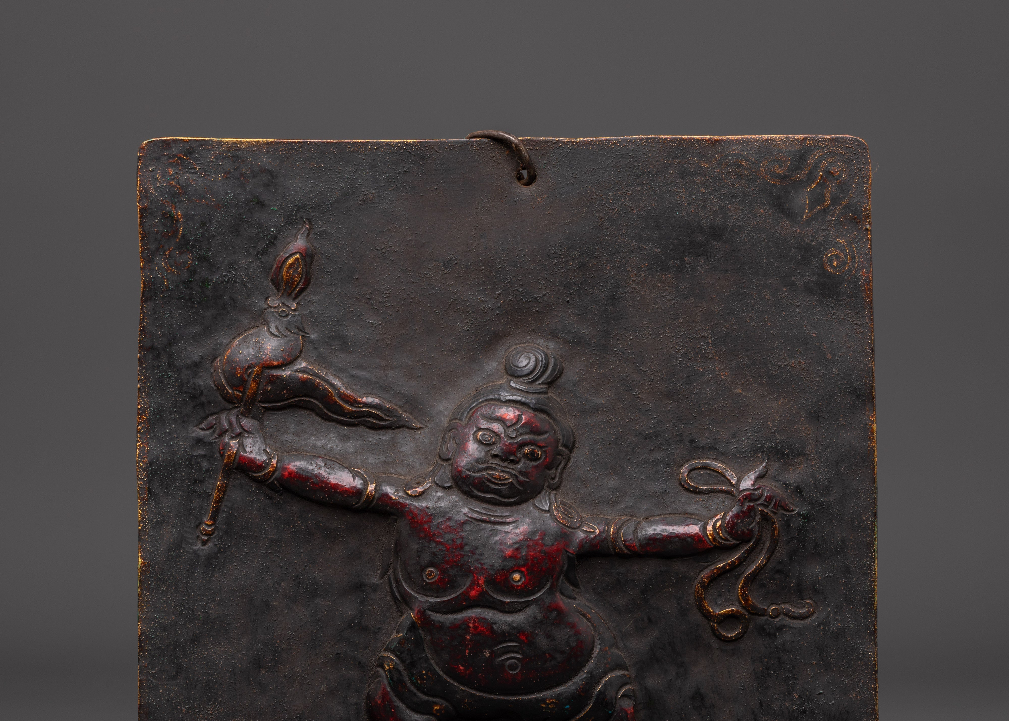 Sacred Guardian Sculpture Wall Hanging | Brass Plaque for Spiritual Spaces