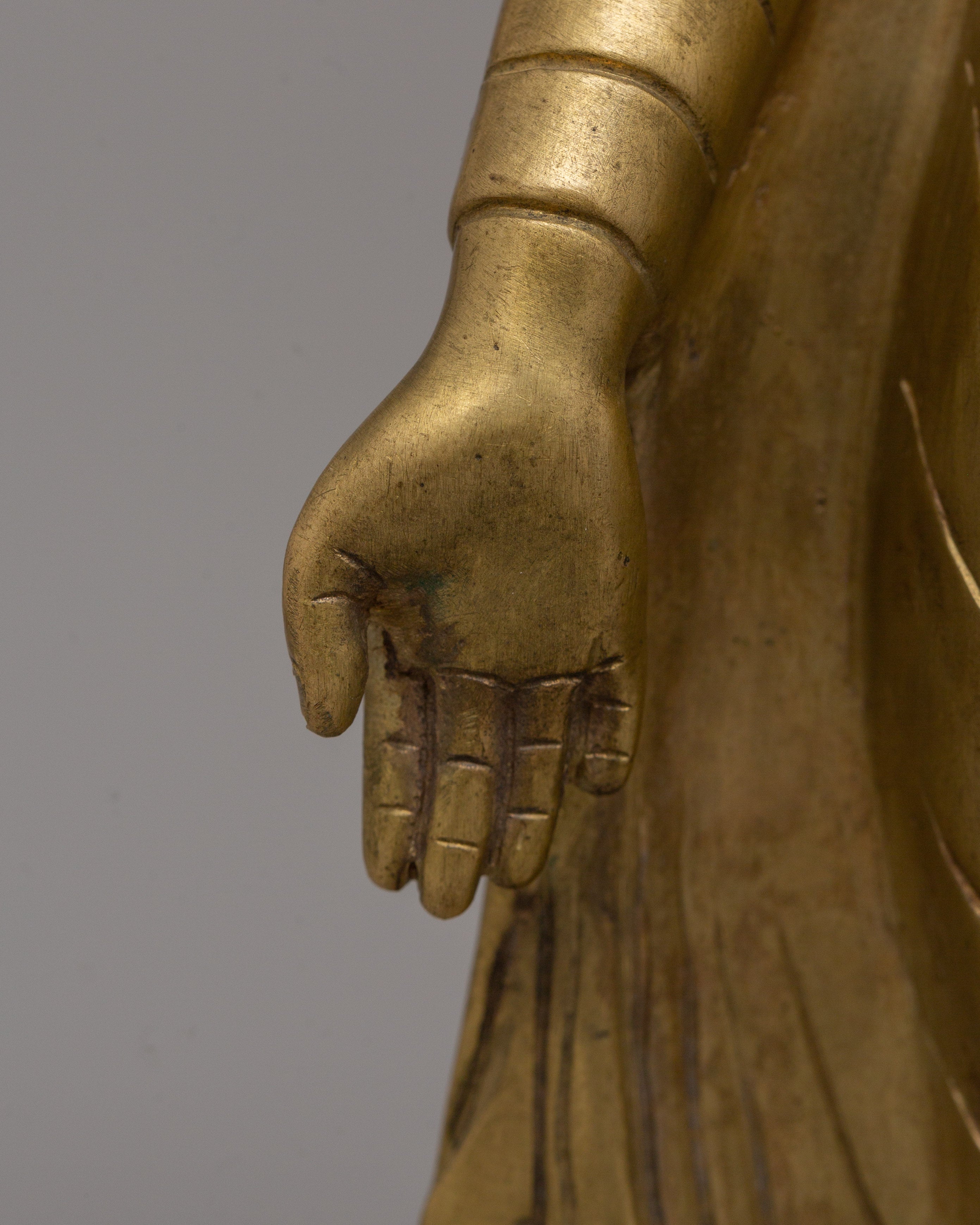 Handcrafted Standing Dipankara Buddha Statue | Symbol of Enlightenment & Protection