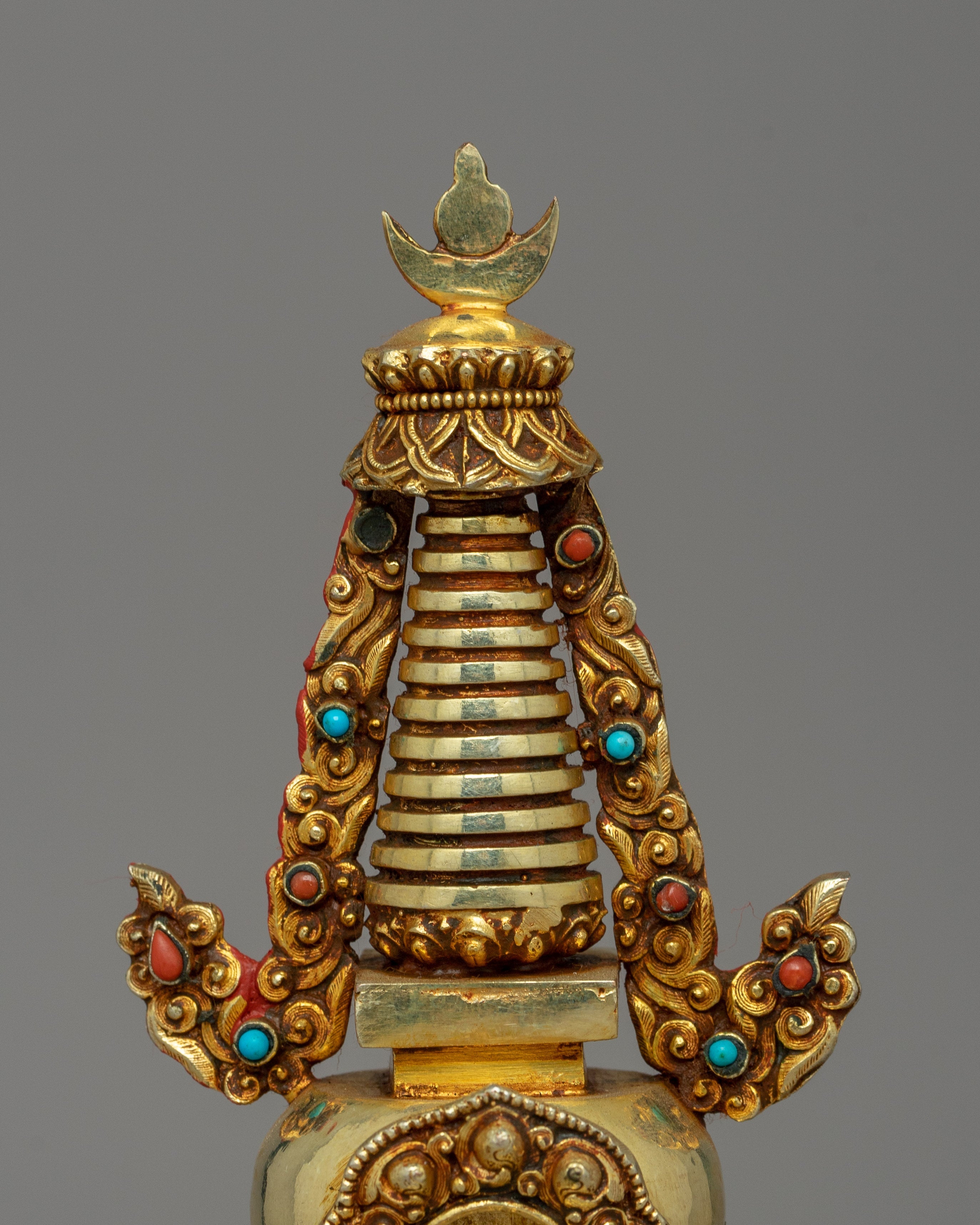 Stupa Gold-Plated Artwork | Traditional Chaitya