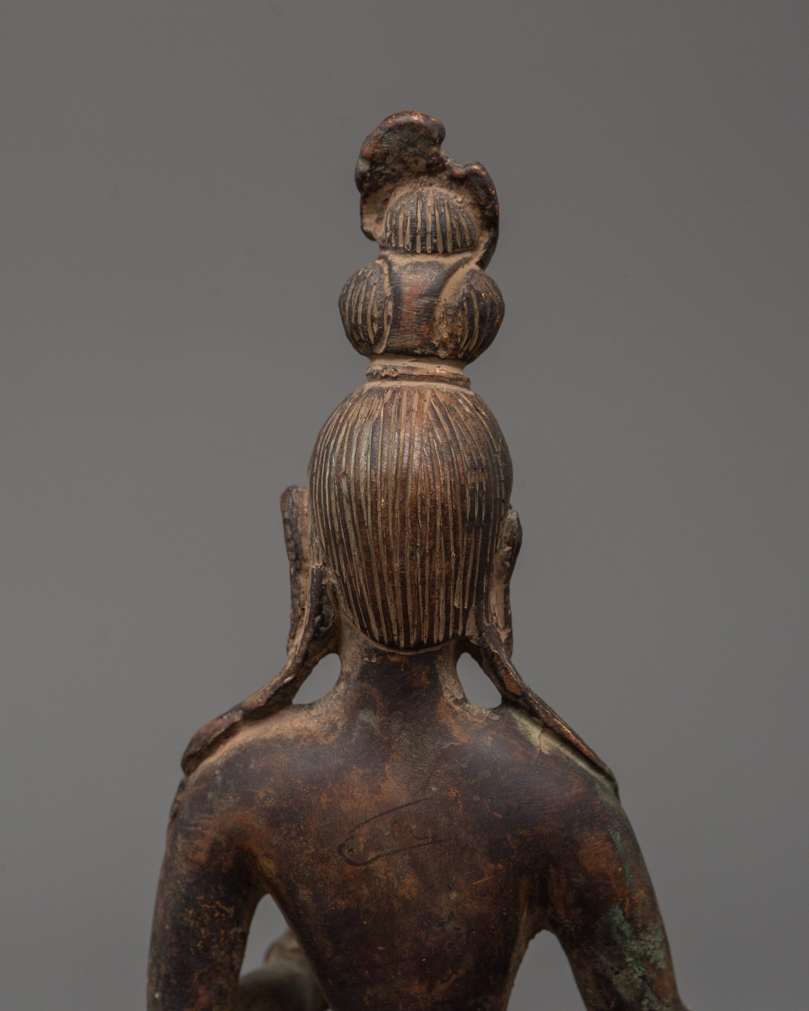 Green Tara Statue in Antique Copper Finish | Tibetan Goddess of Compassion & Protection