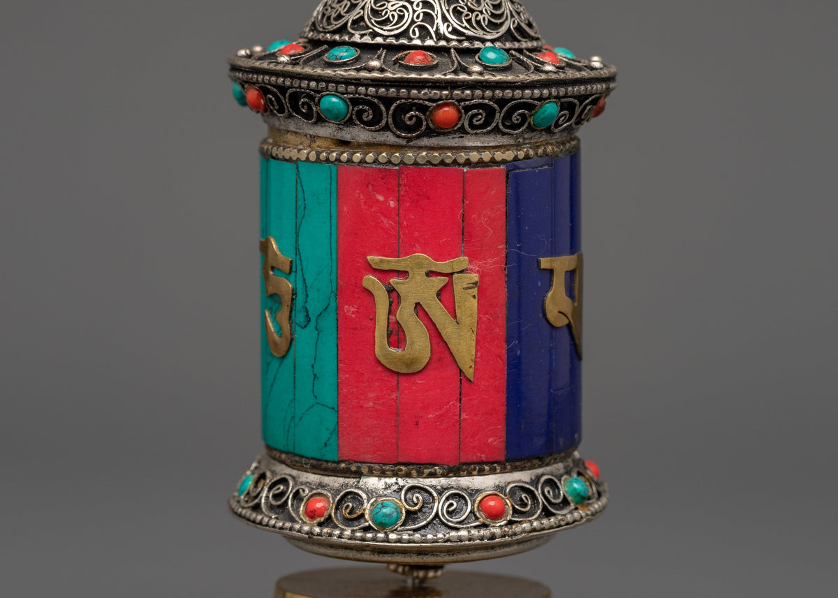 Handmade Buddhist Spiritual Prayer Wheel | Tibetan Ritual Art