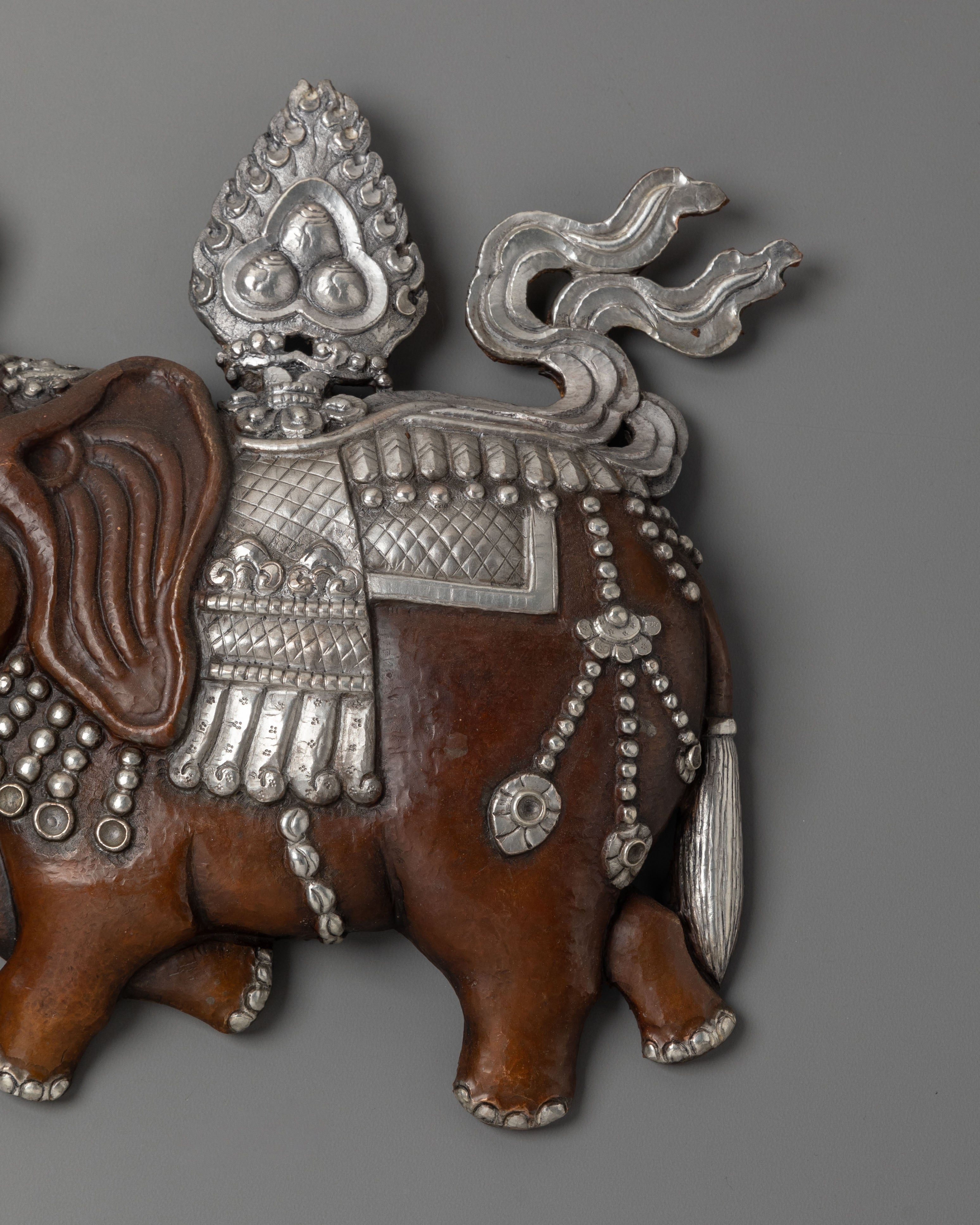 Decorative Elephant Wall Hanging | Handcrafted Oxidized Copper Artwork