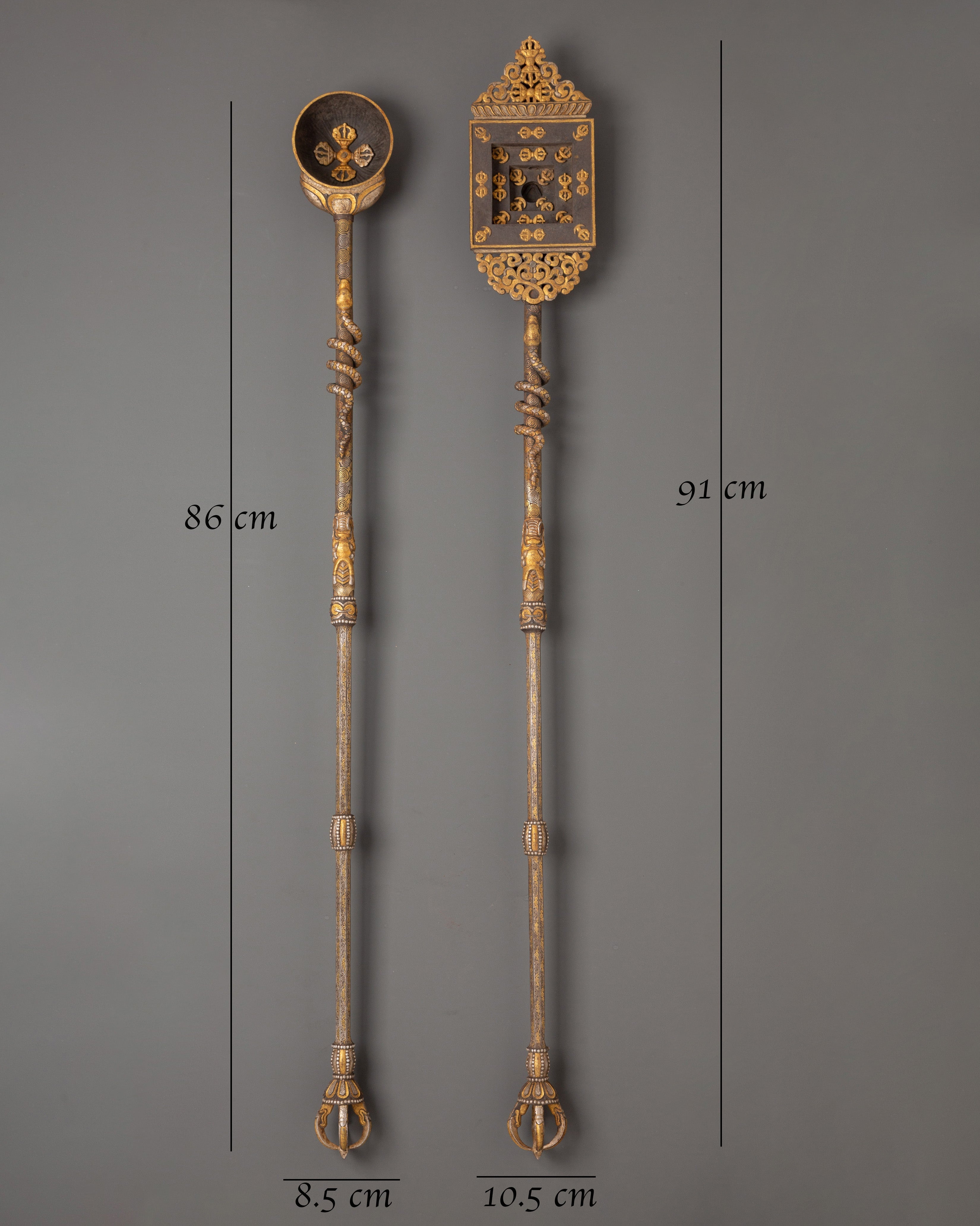 Traditional Tibetan Gangsa and Ganglu Set | Tools for Spiritual Ceremonies