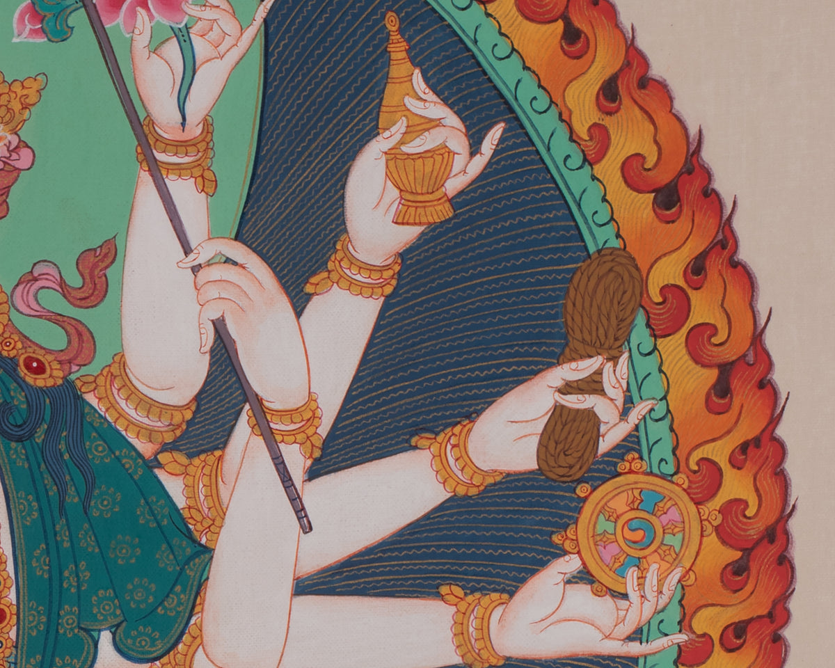 Cundi Artwork | Sacred Himalayan Buddhist Painting of Compassion and Wisdom