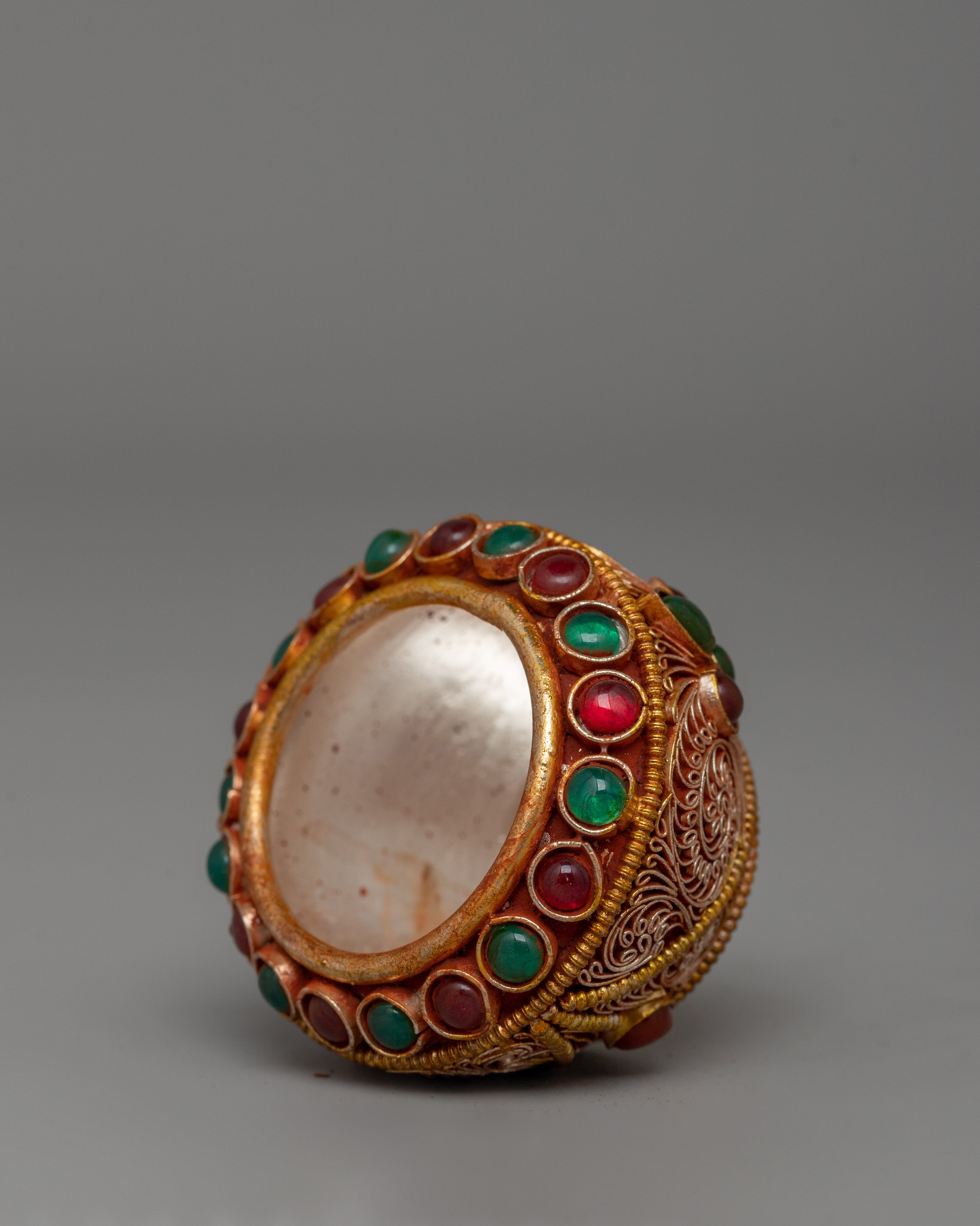 Golpa with Beautiful Stones | Sacred Alms Bowl for Ceremonies