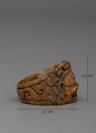Intricately Hand-Carved Buffalo Bone Ring | Symbol of Elegance and Strength