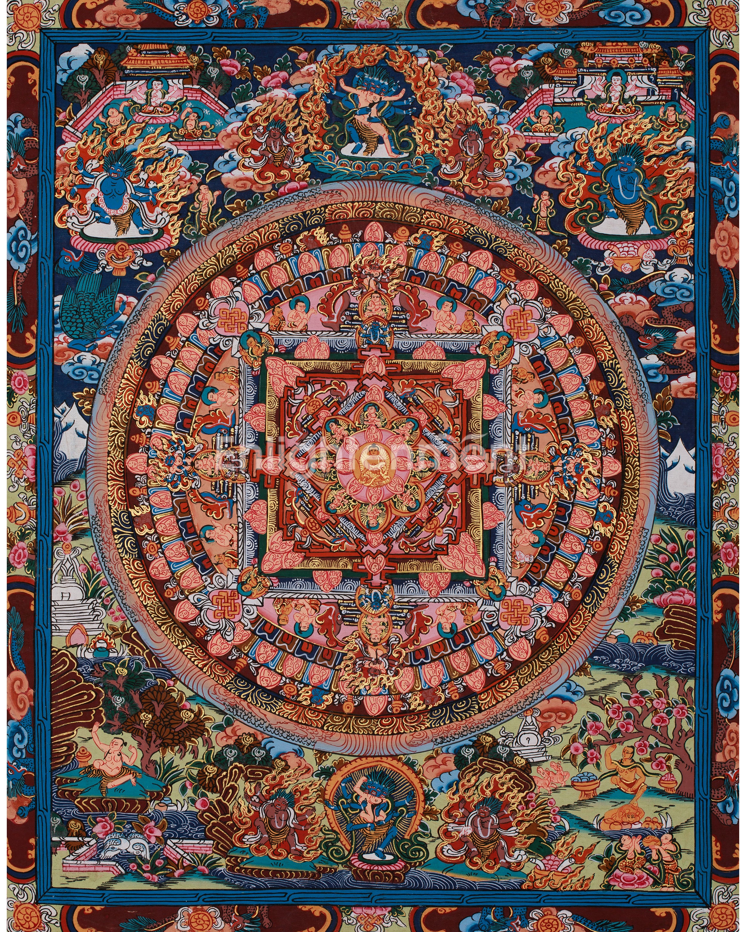 Traditional Buddha Mandala Painting | Tibetan Art for Spiritual Growth