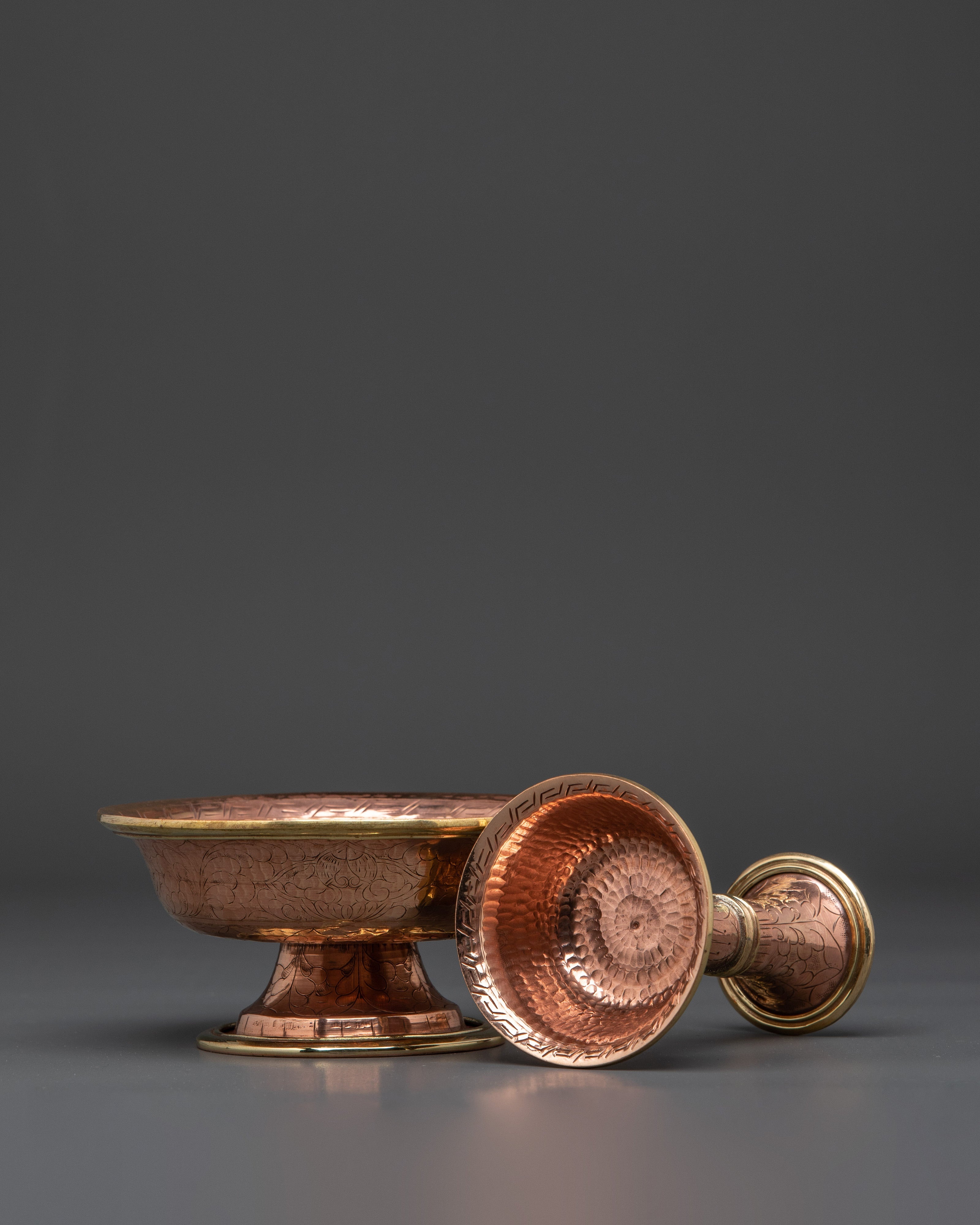 Traditional Serkyem Ritual Set | Brass and Bronze Buddhist Offering Vessel