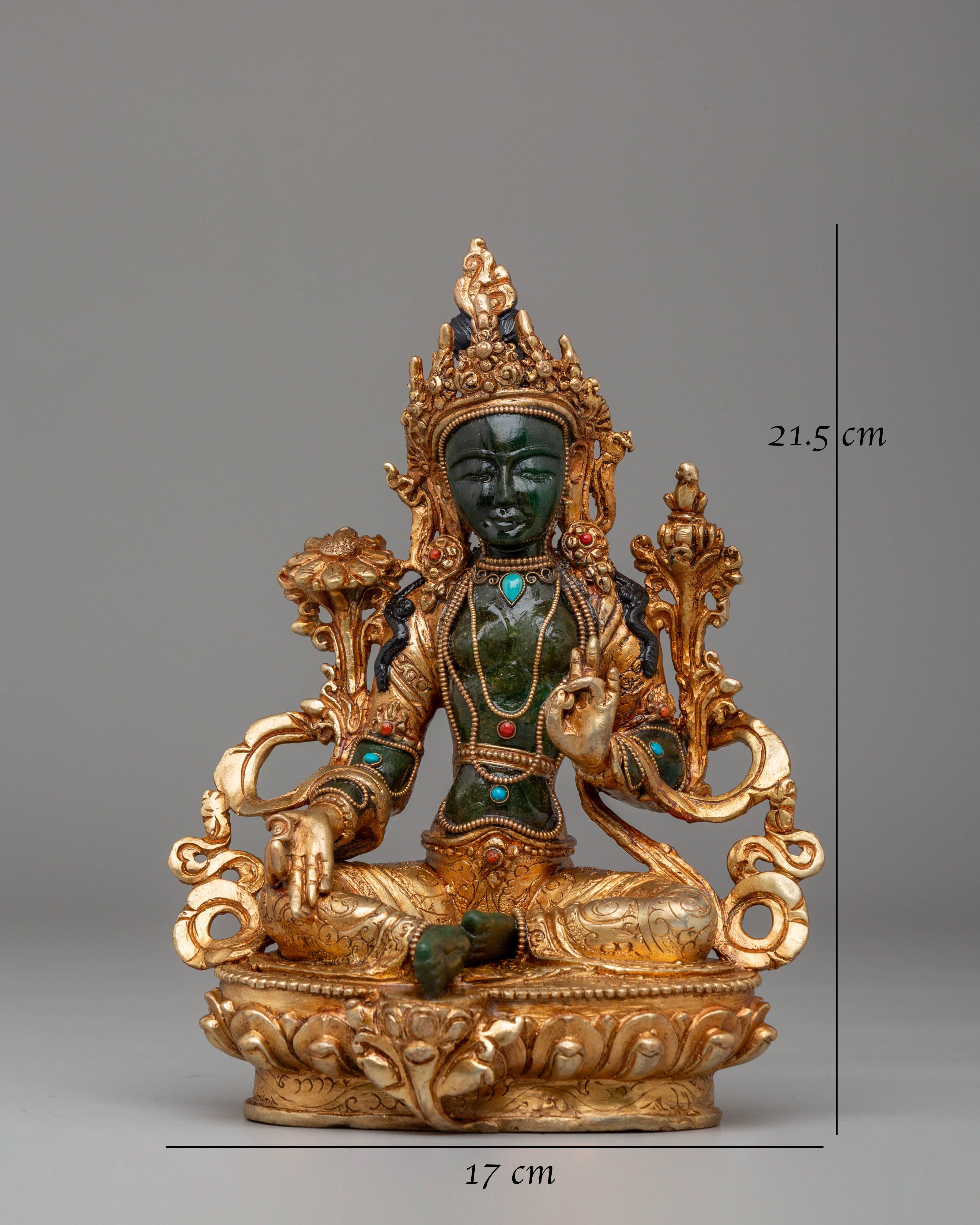 Handmade Shyama Tara Statue of Compassion | Green Tara Sculpture
