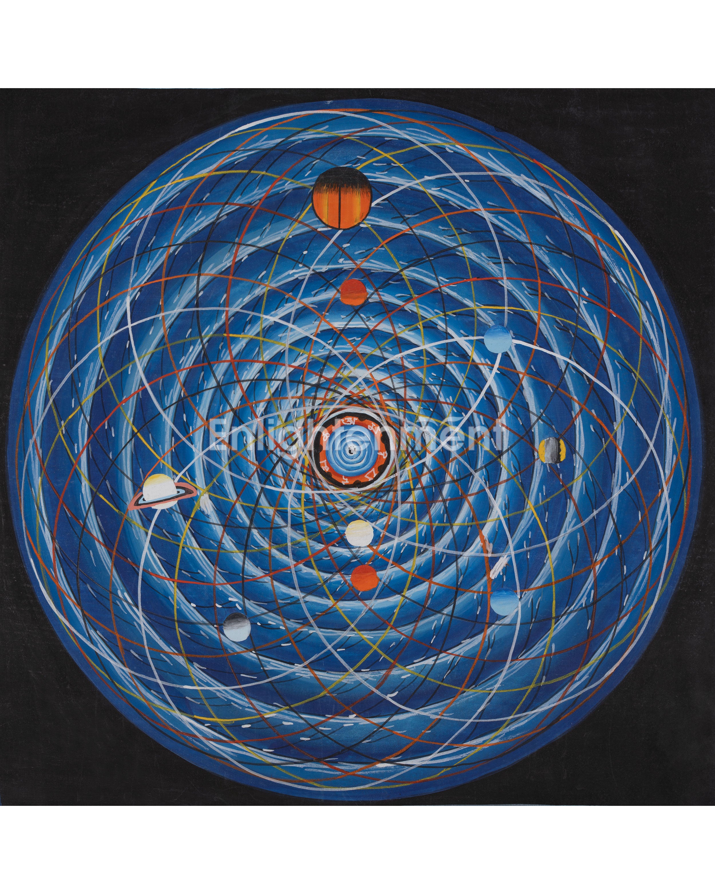 Hand-Painted Cosmic Mandala | Sacred Geometry Art