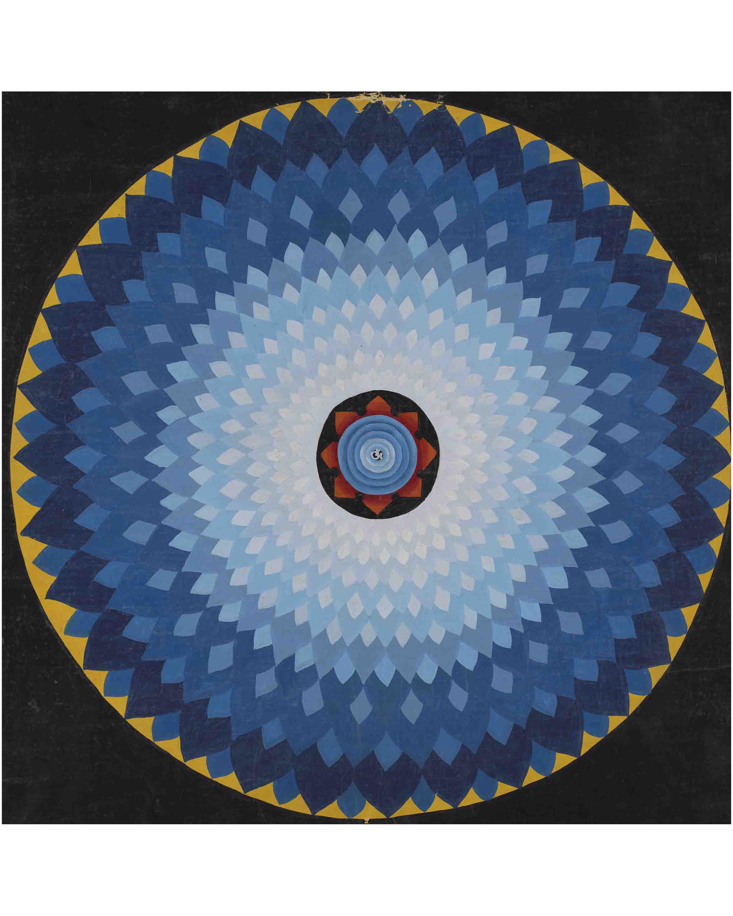 Original Hand-Painted Lotus Om Mantra Mandala