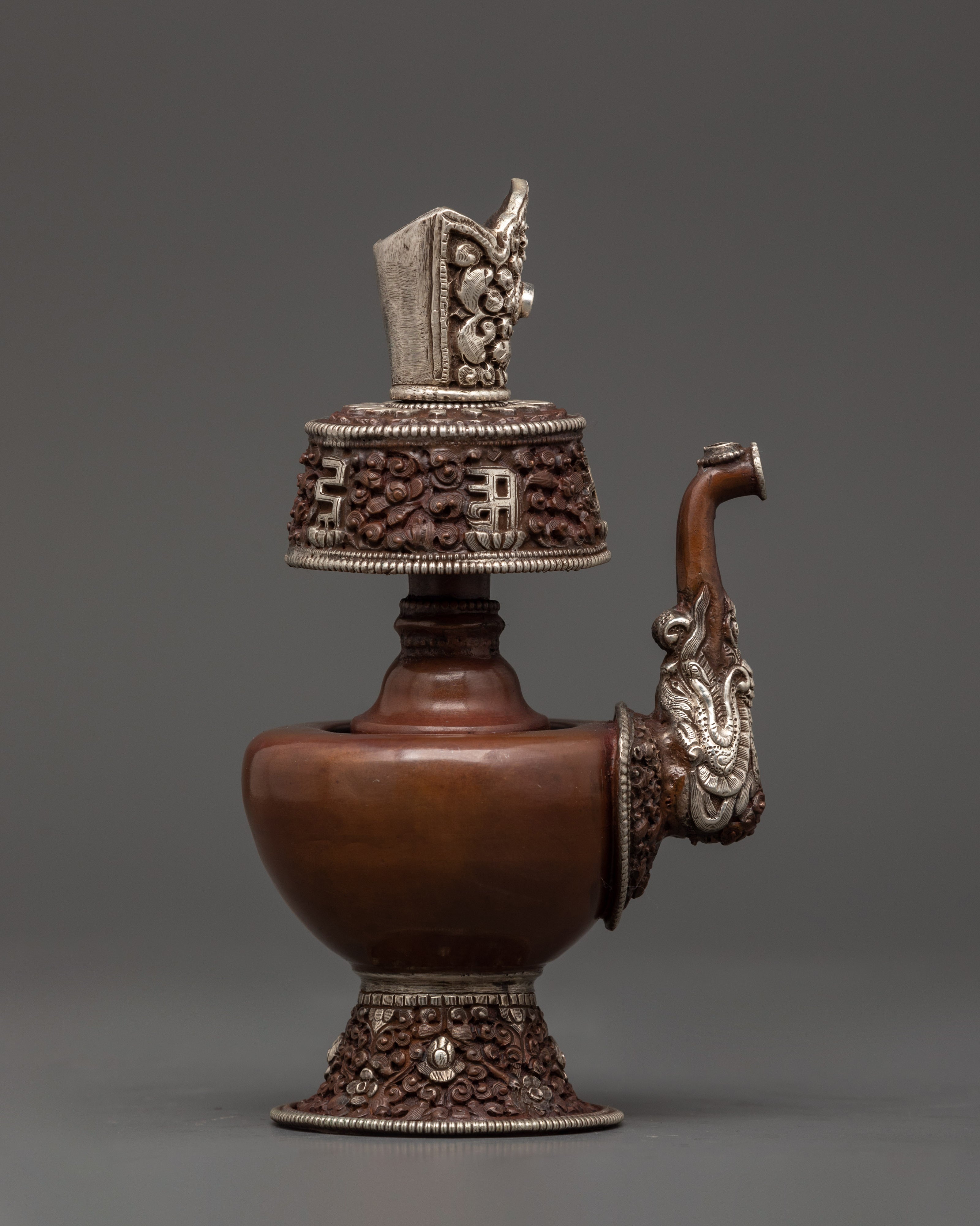 Silver-Plated Bhumba Ritual Set | Spiritual Meditation Decor