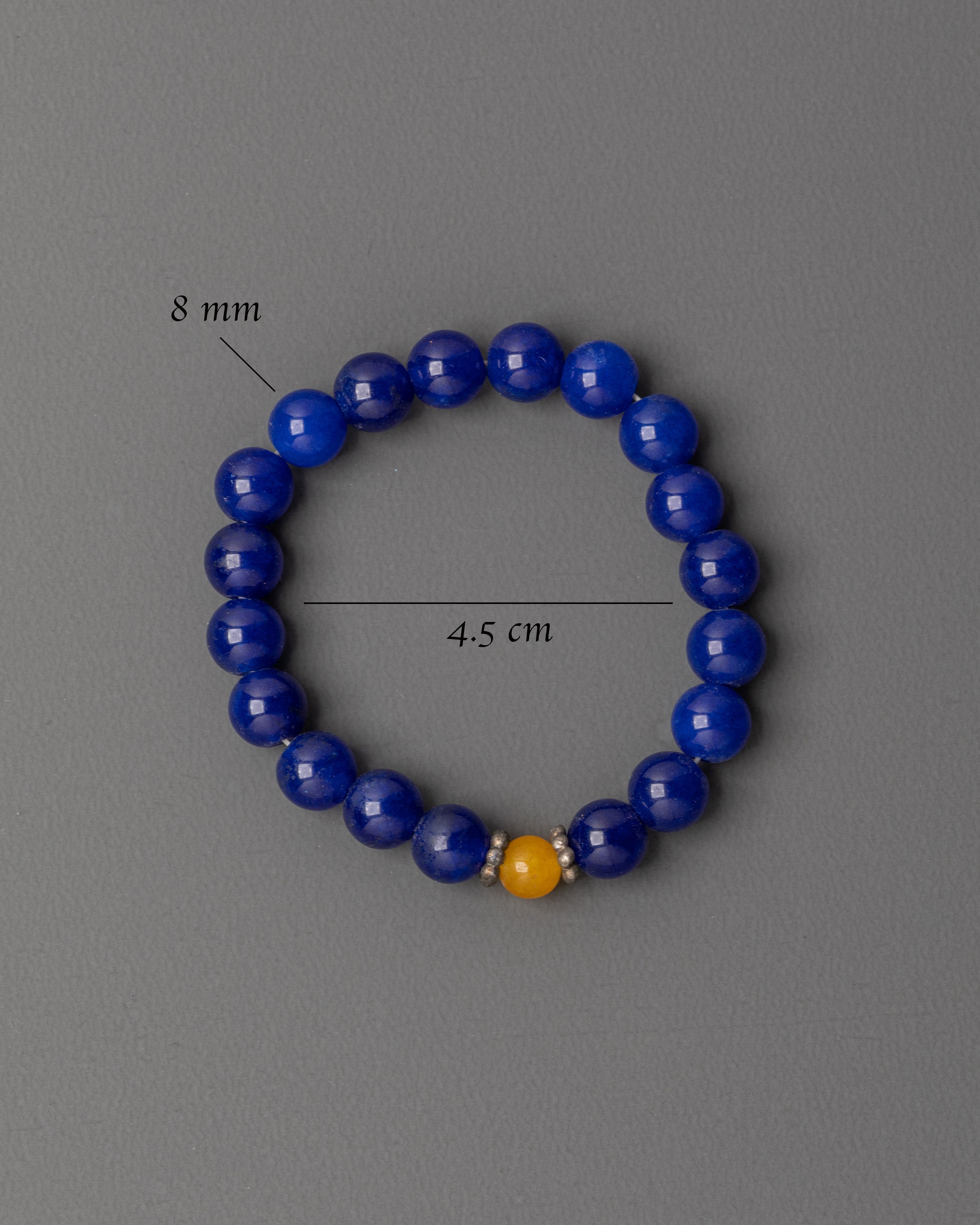 Stylish Unisex Blue Beaded Wristband | Bold 8mm Stretch Bracelet for Everyday Style