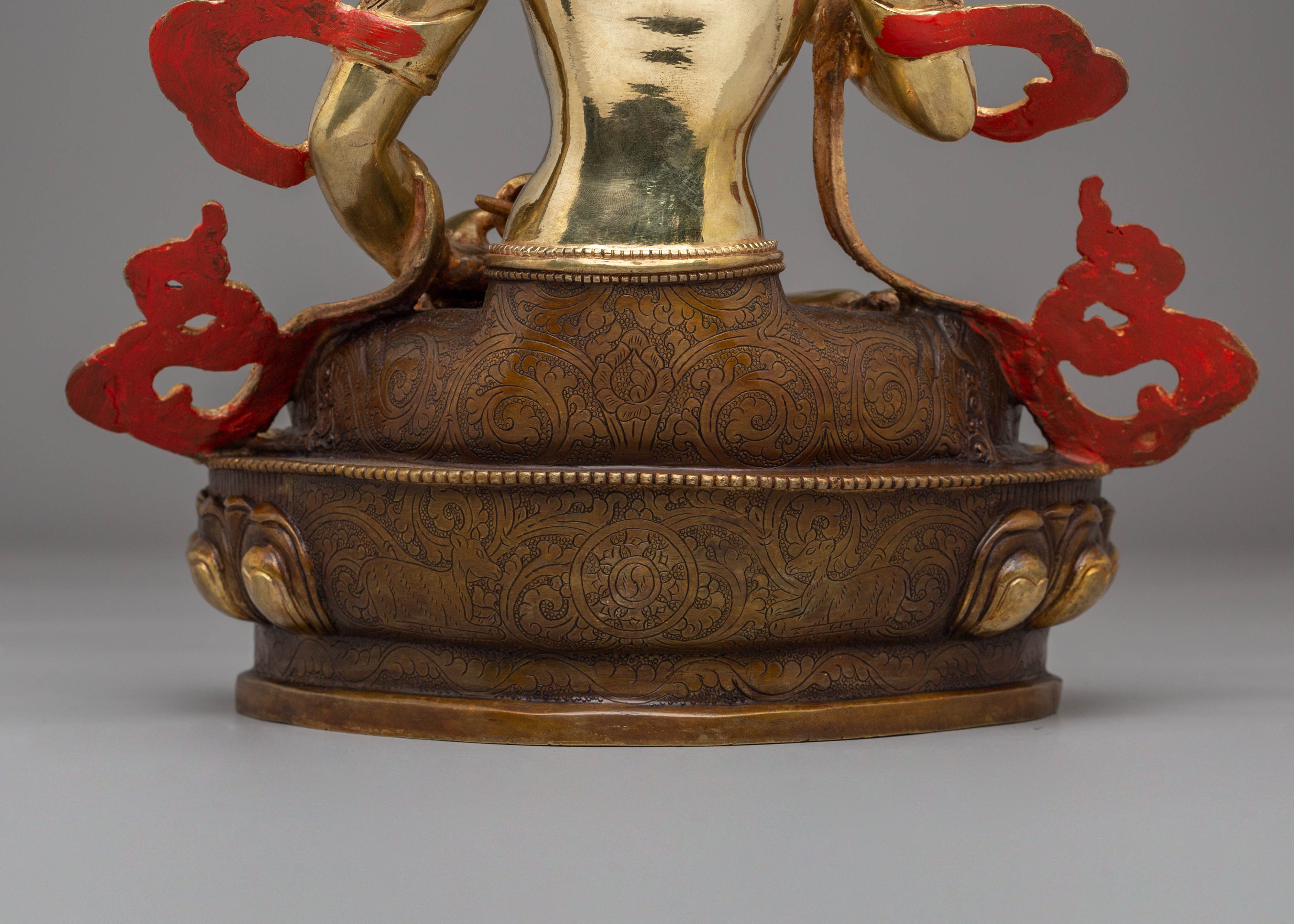 Vajrasattva Handmade Copper Statue | 24K Gold Plated with Gemstone