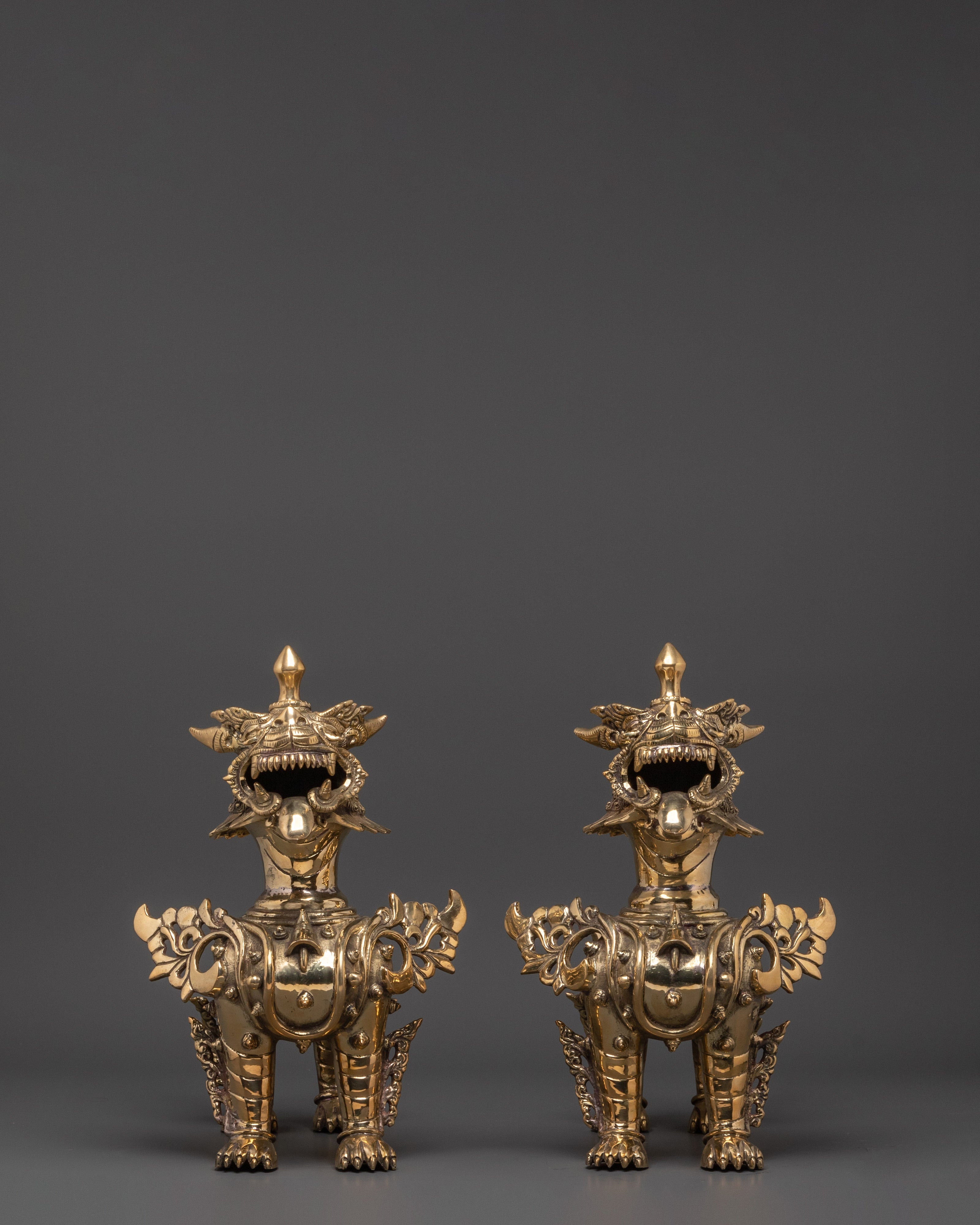 Spiritual Guardian Lion Set | Majestic Tibetan Protector Lions for Home Decor