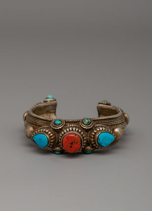 Handcrafted Silver Body Bracelet | Traditional Buddhist Jewelry