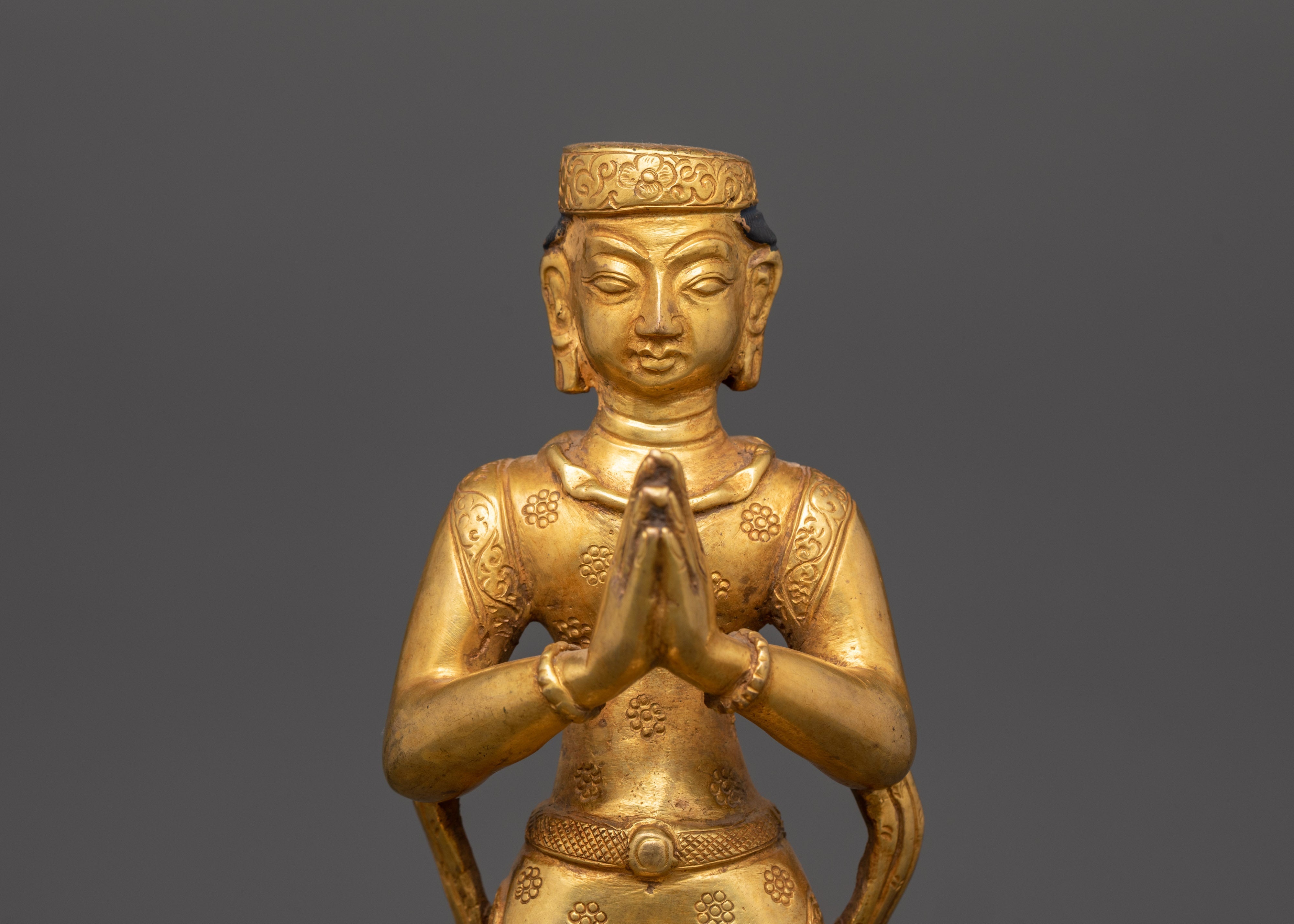 Newari Sculpture with Oil Lamp | Ritual Decor and Spiritual Light Offering