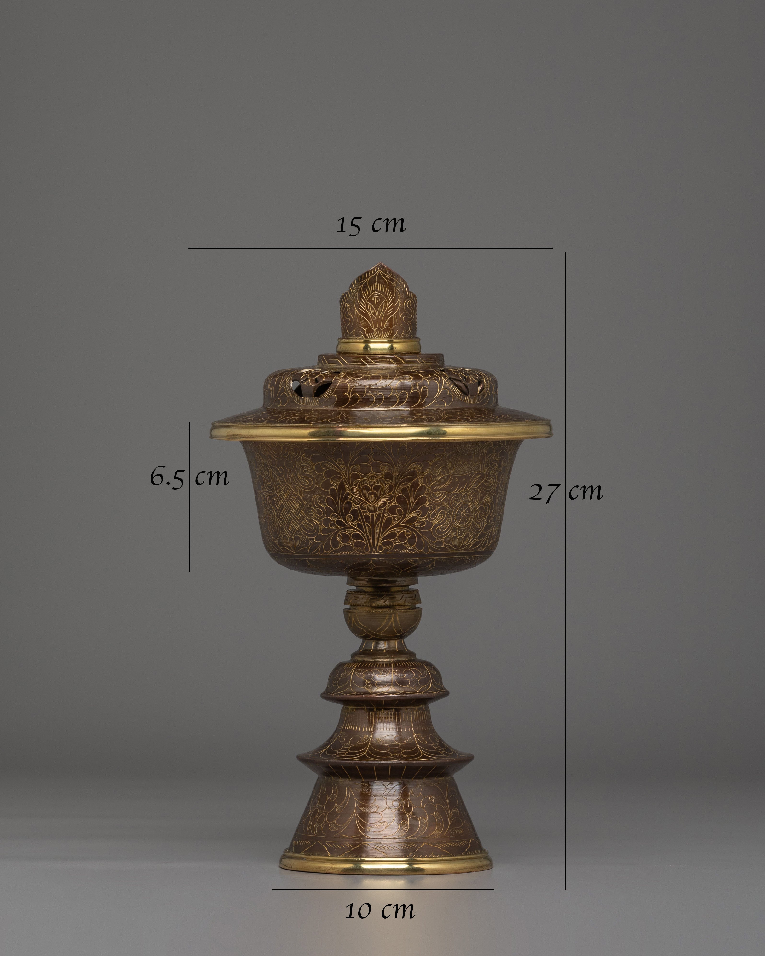 Spiritual Butter Lamp Set for Offerings | Brass & Copper Offering Lamps