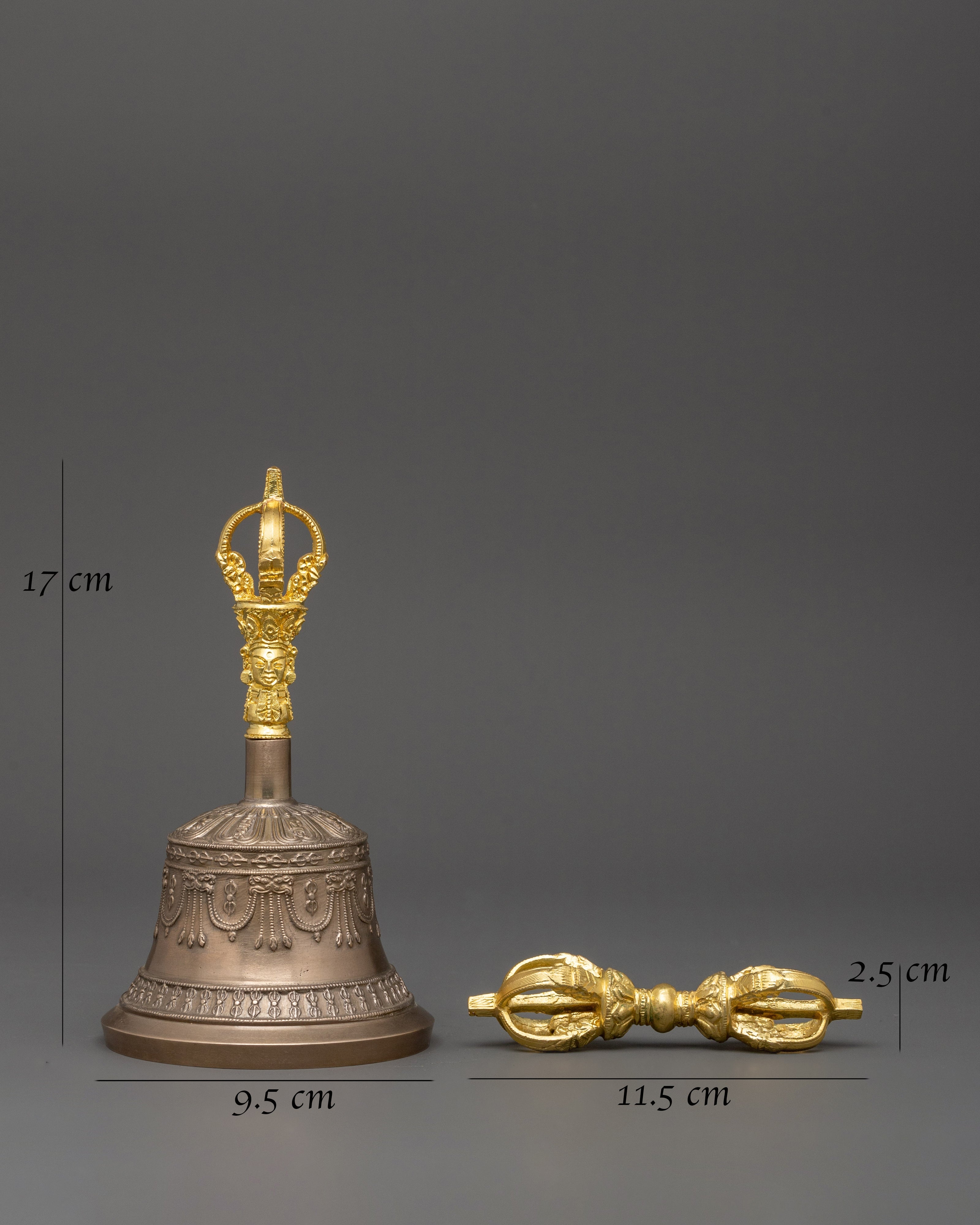 Tibetan Kansa Dorje and Drilbu Set | Vajra and Bell for Rituals