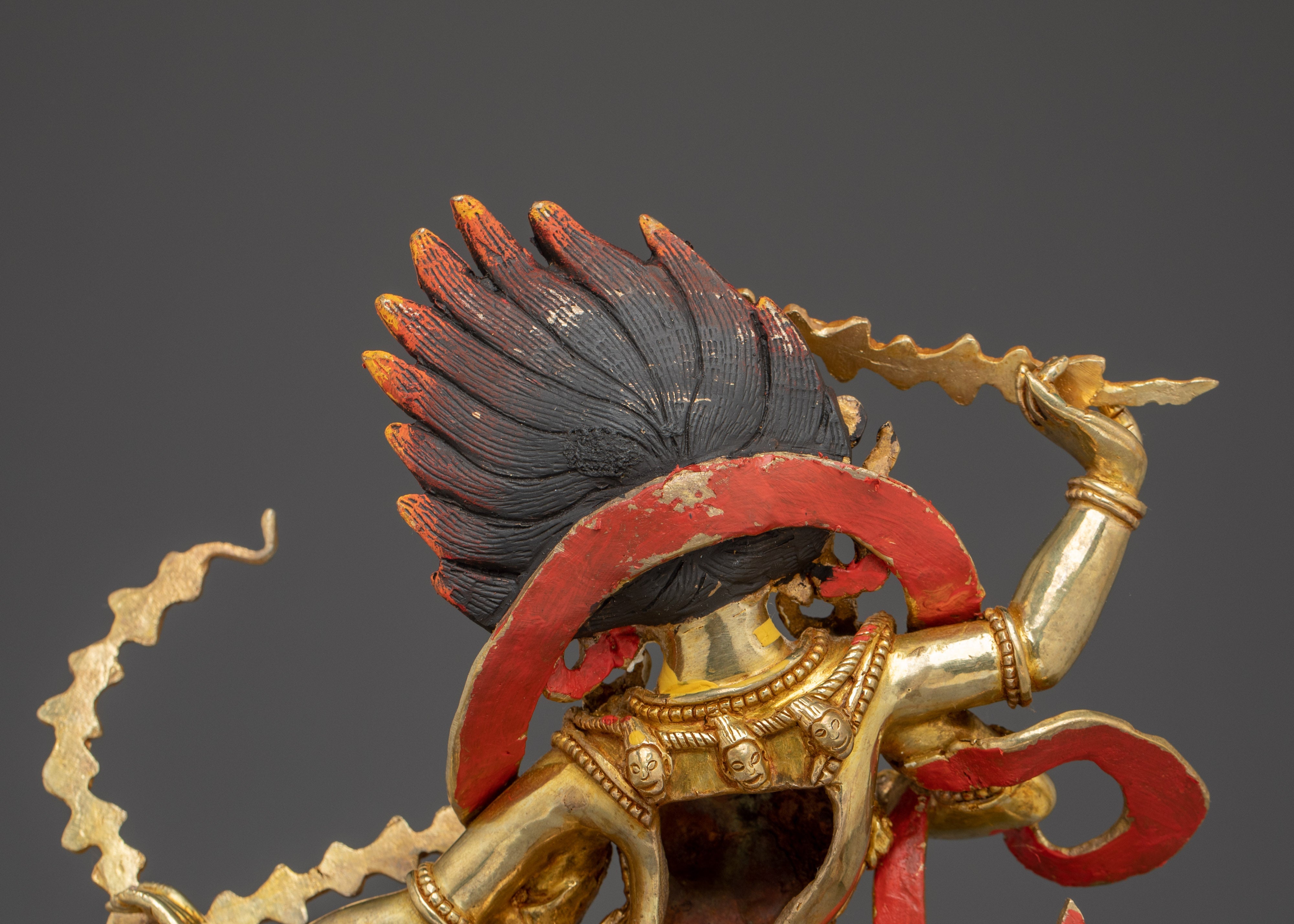 Goddess of Magnetism Kurukulla Statue | Tibetan Copper Gold Plated Deity