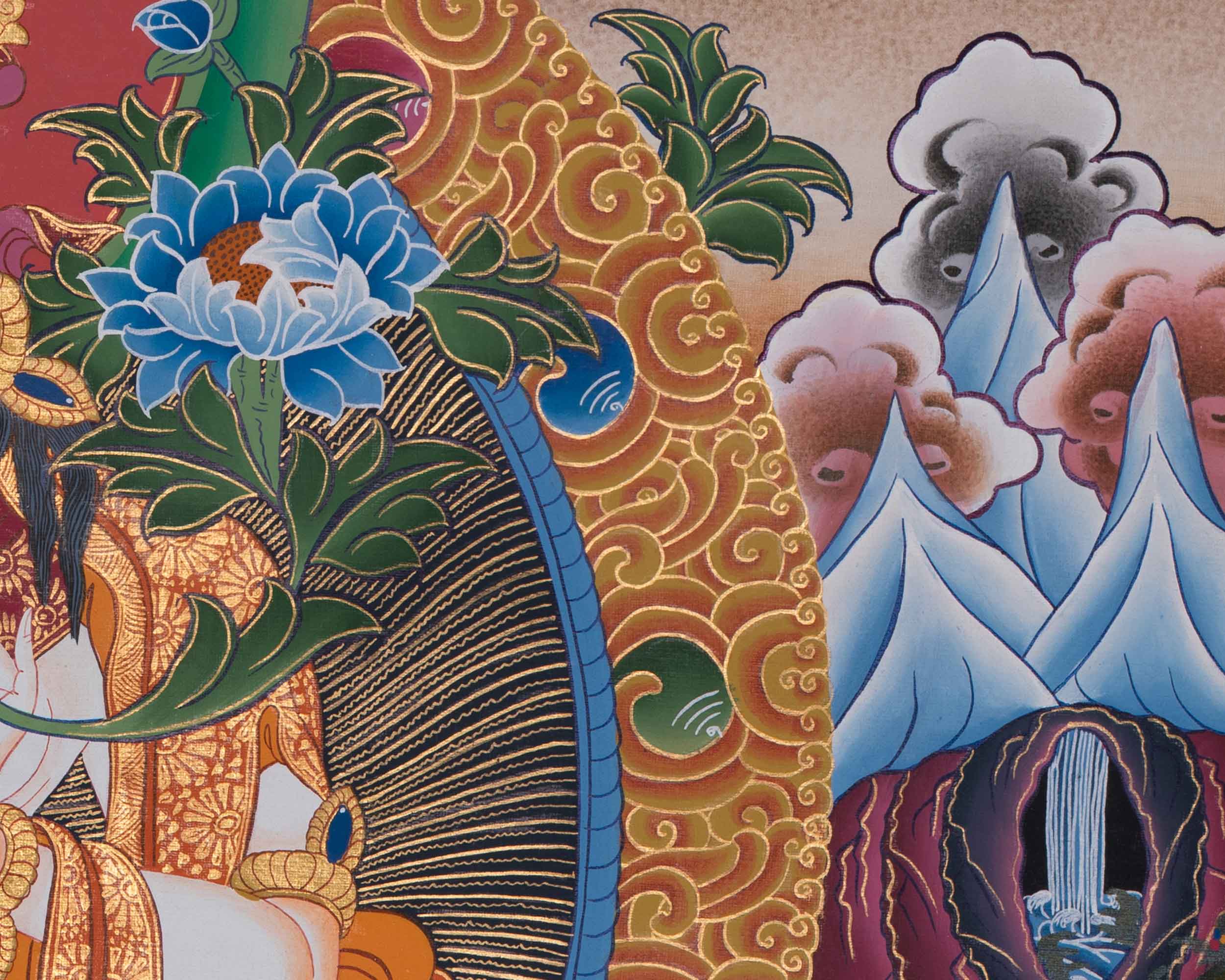 Hand-Painted Traditional White Tara Artwork | Goddess of Healing and Longevity