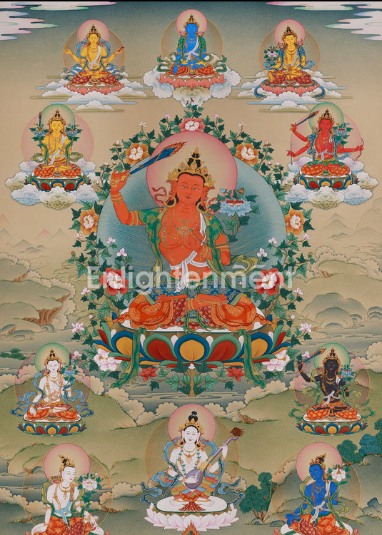 Five Manjushree Wisdom Deities Thangka