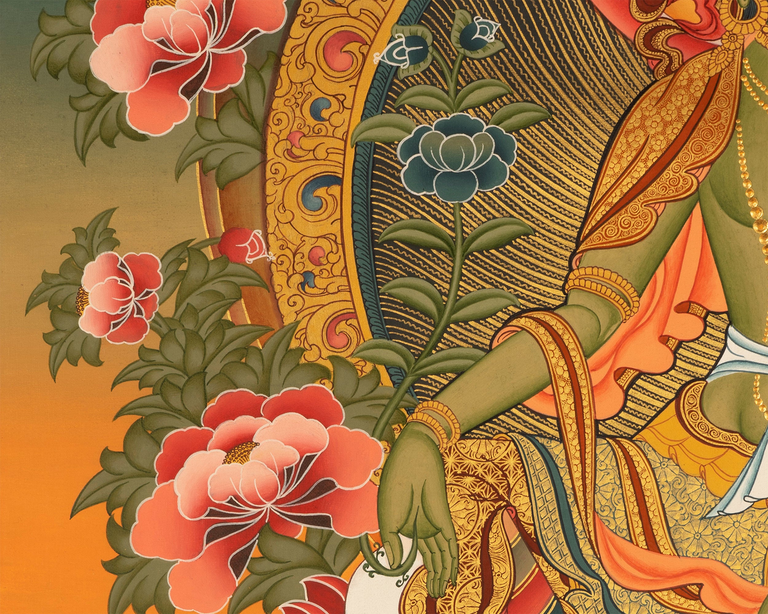 Bodhisattva Green Tara Thangka | Tibetan Goddess of Swift Compassion