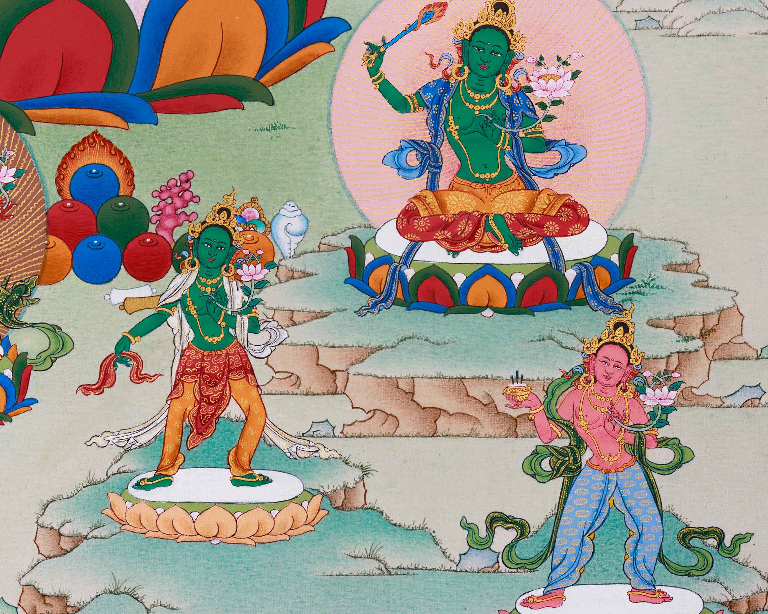 Tibetan Red Chenrezig Print | Gyalwa Gyatso | The Bodhisattva of Compassion