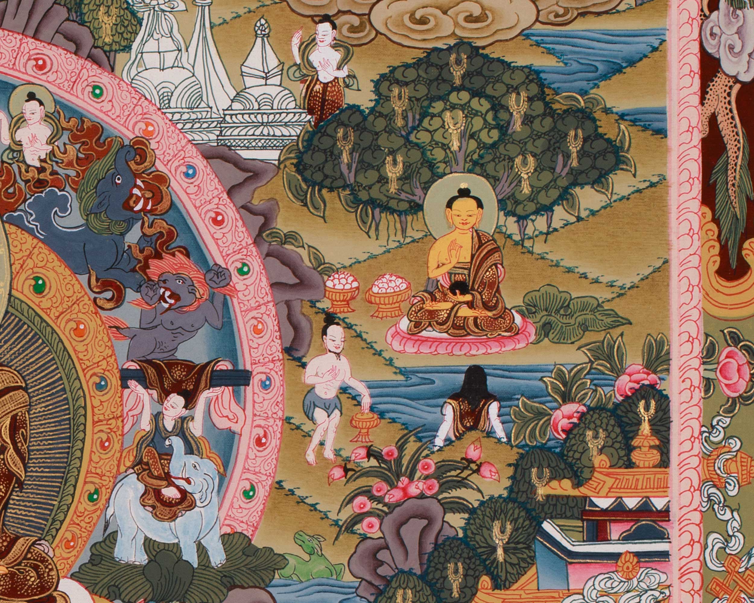 Buddha Life Story Thangka | Buddha of Enlightenment