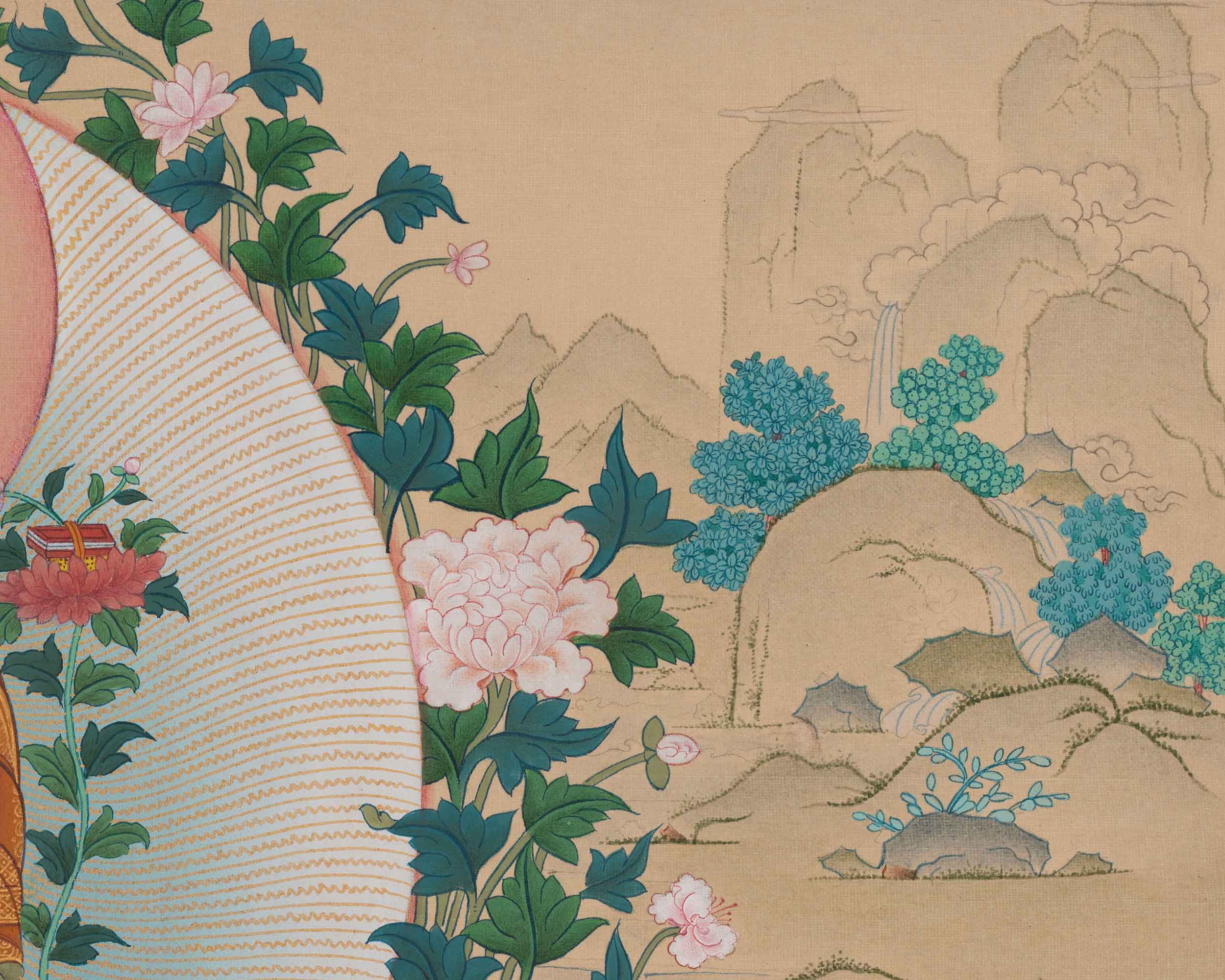 Longchenpa Sacred Thangka | Traditional Nyingma Master Buddhist Artwork