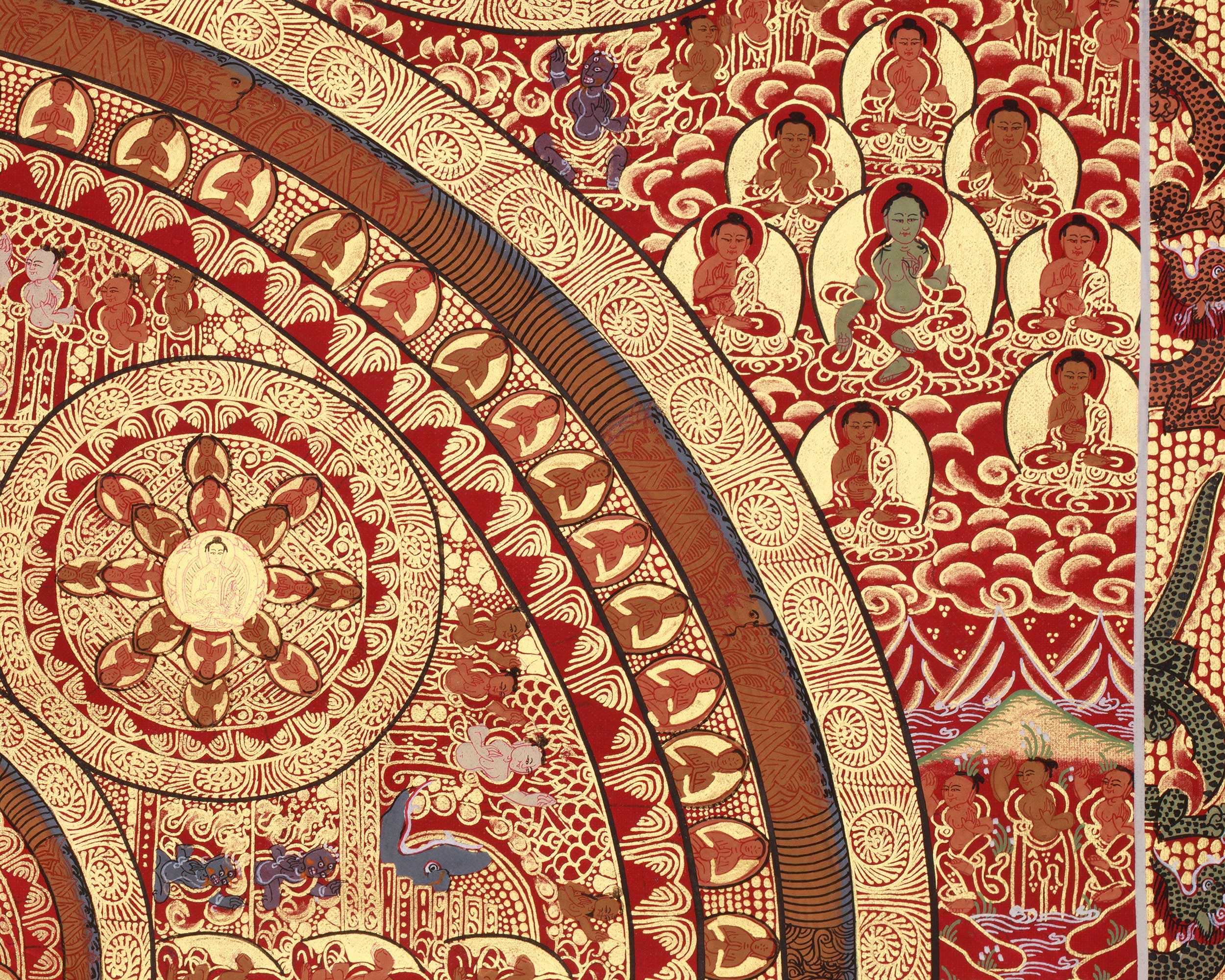 Shakyamuni Buddha Mandala Painting | A Sacred Thangka of Enlightenment and Cosmic Order