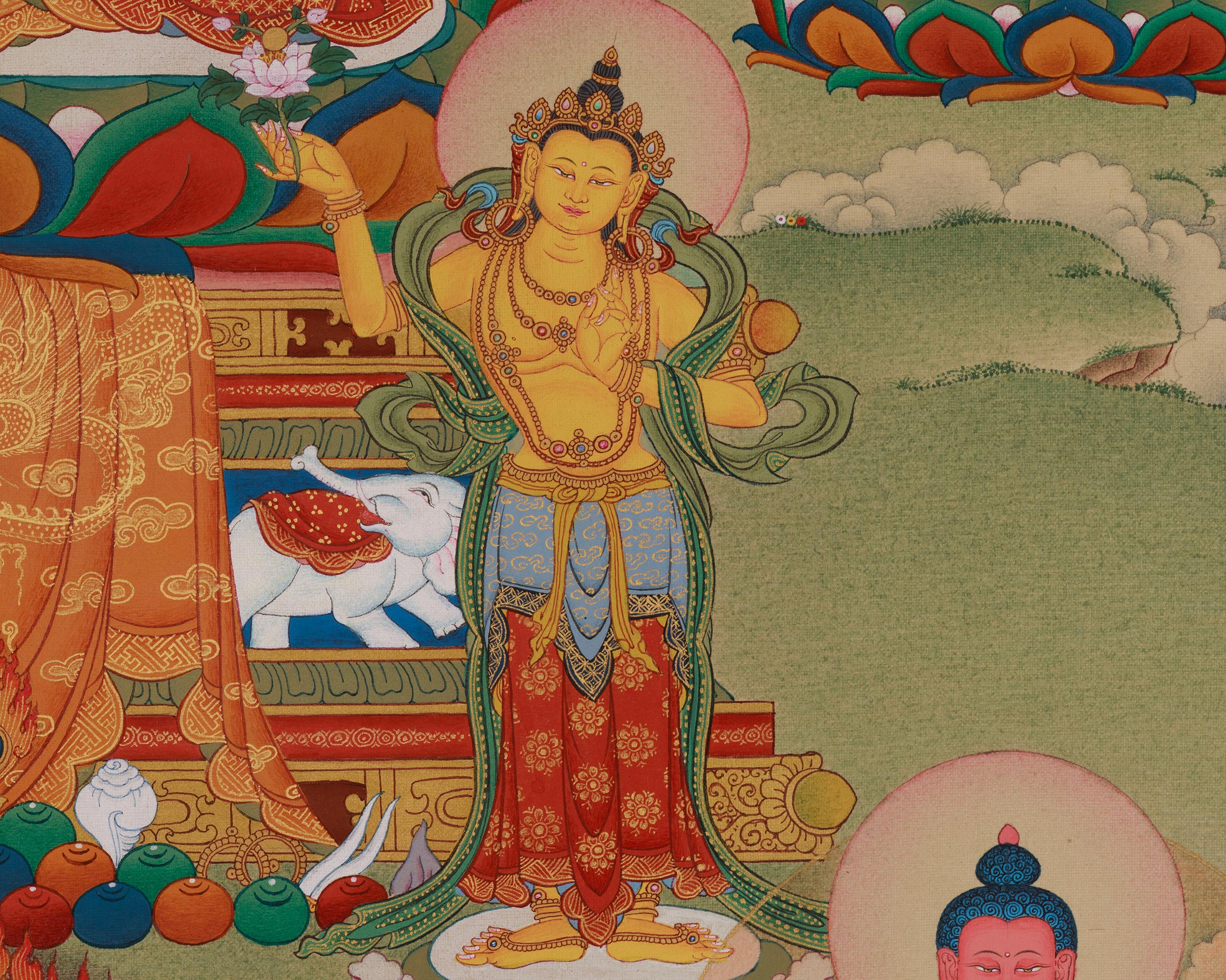 Authentic Asta Medicine Buddha Thangka | Healing Deity | Bhaisajyaguru Art