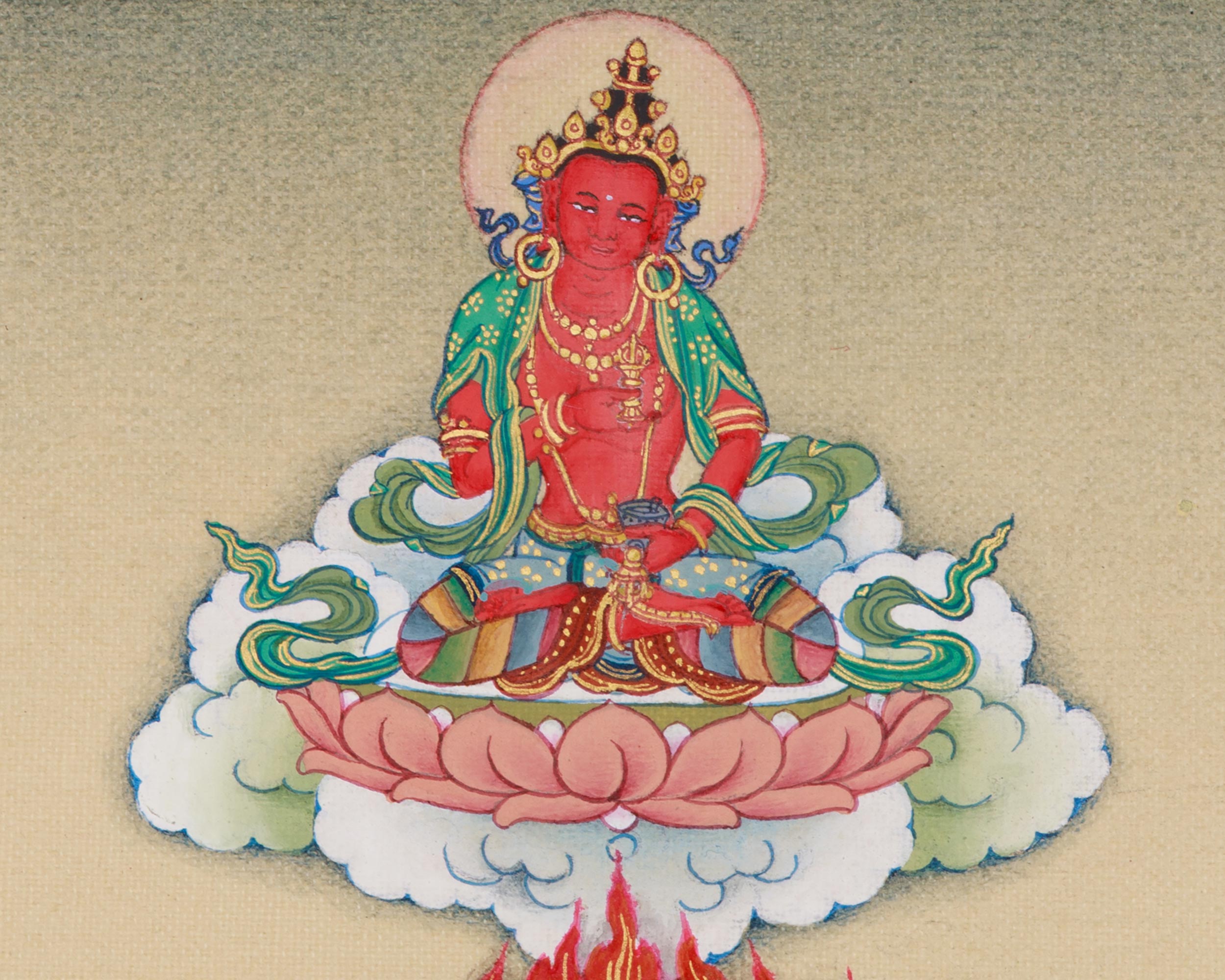 Sacred Buddhist Deity White Mahakala | Thangka of the Prosperity Guardian