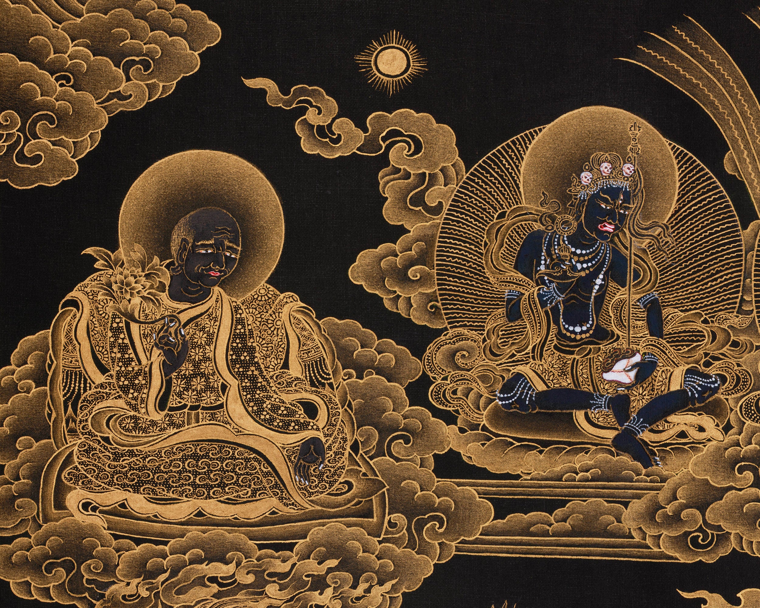 Wrathful Sakya Mahakala Thangka | Dharmapala of Sakya Tradition