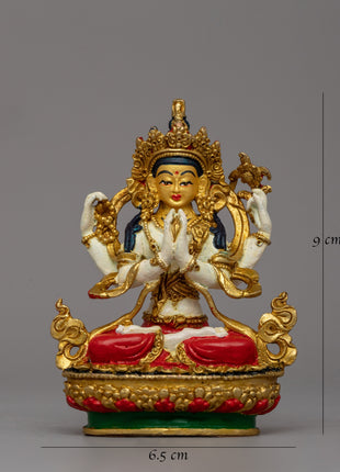 Beautifully handcrafted Chenrezig statue |  Meditation and Altar Decor