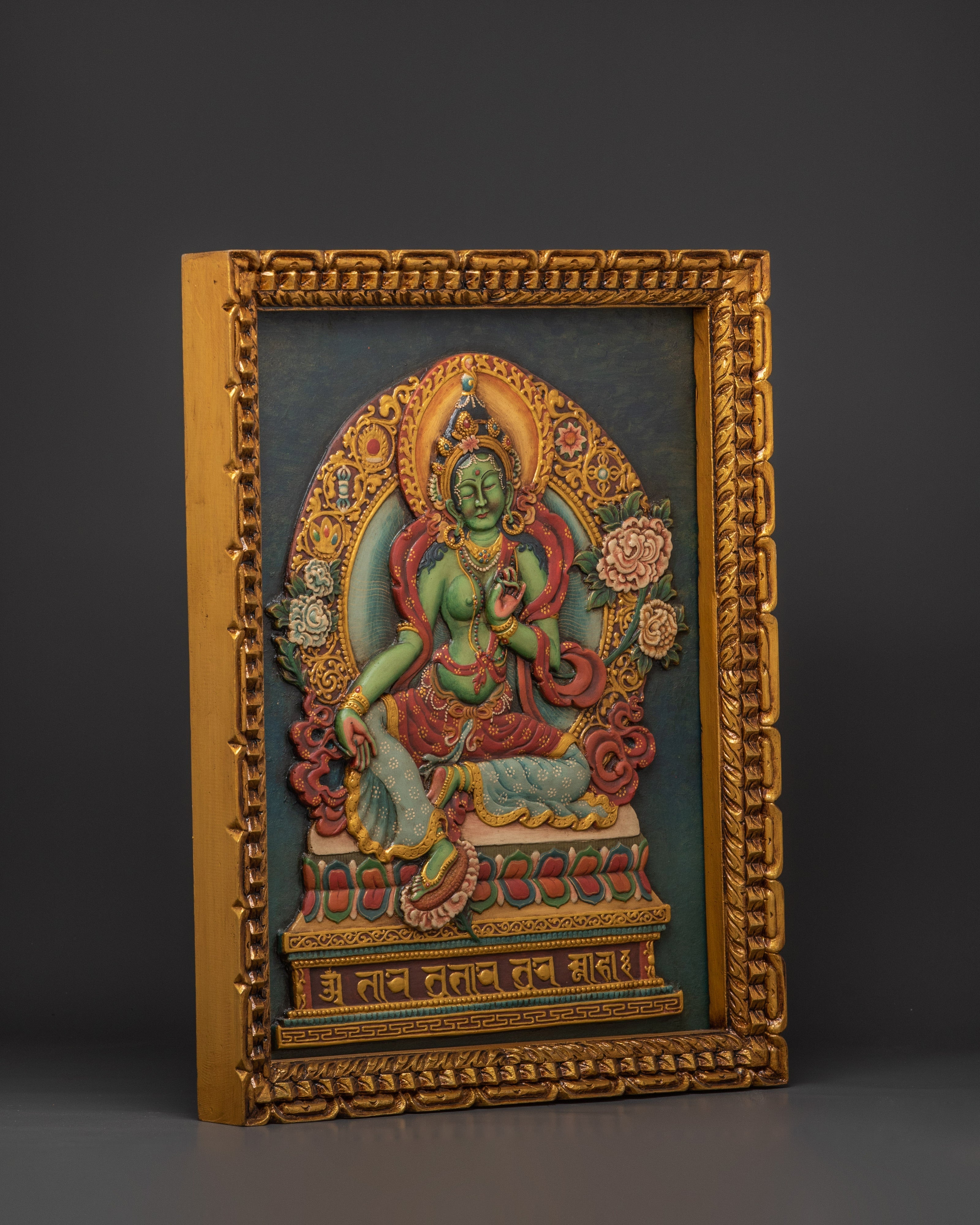 Goddess Green Tara Wall Hanging | Spiritual and Decorative Relief Art