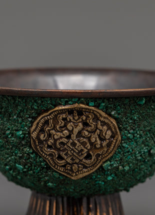 Oxidized Copper Offering Bowls | Tibetan Shrine Decor