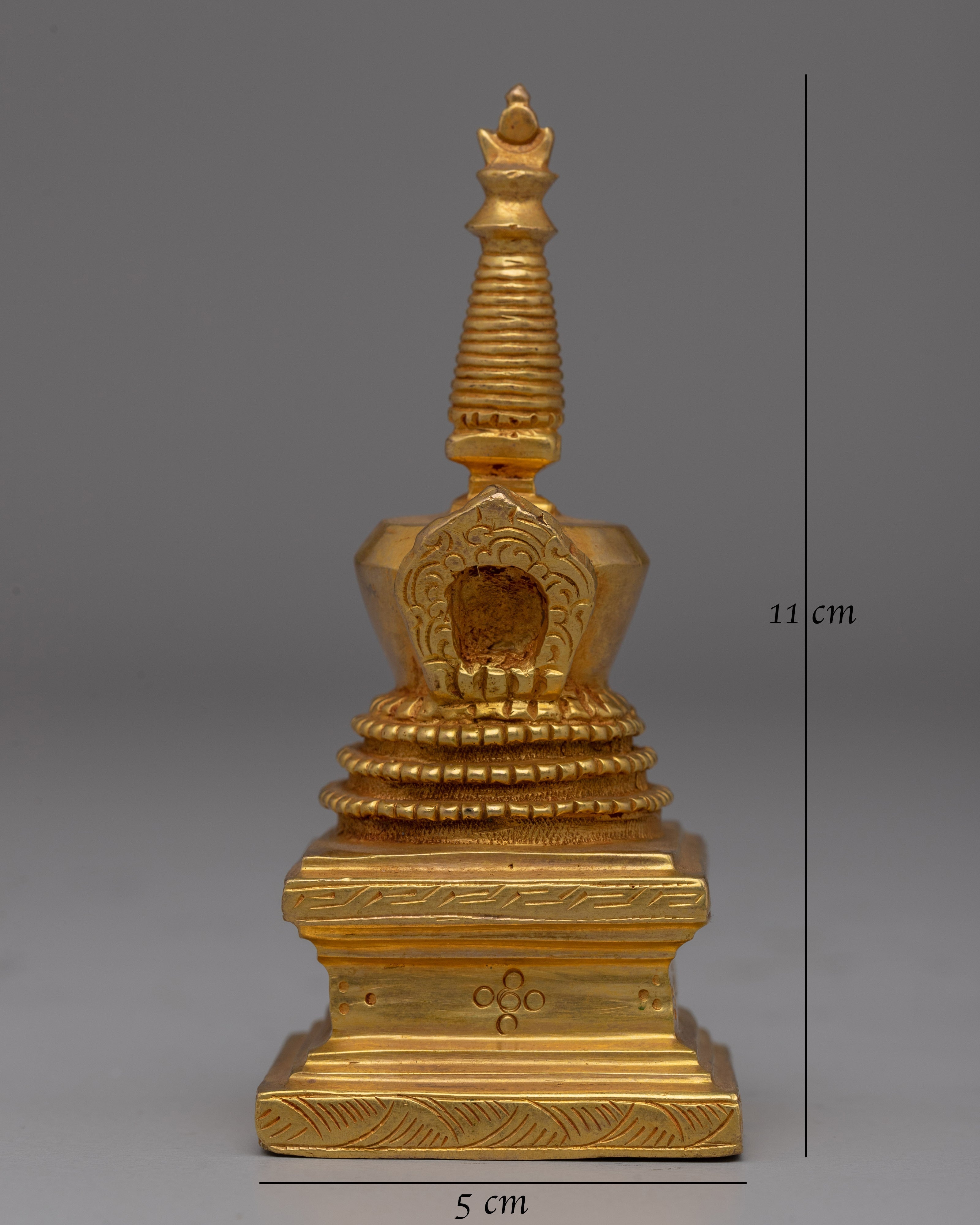 Gold-Plated Buddhist Stupa Set | Symbol of Enlightenment
